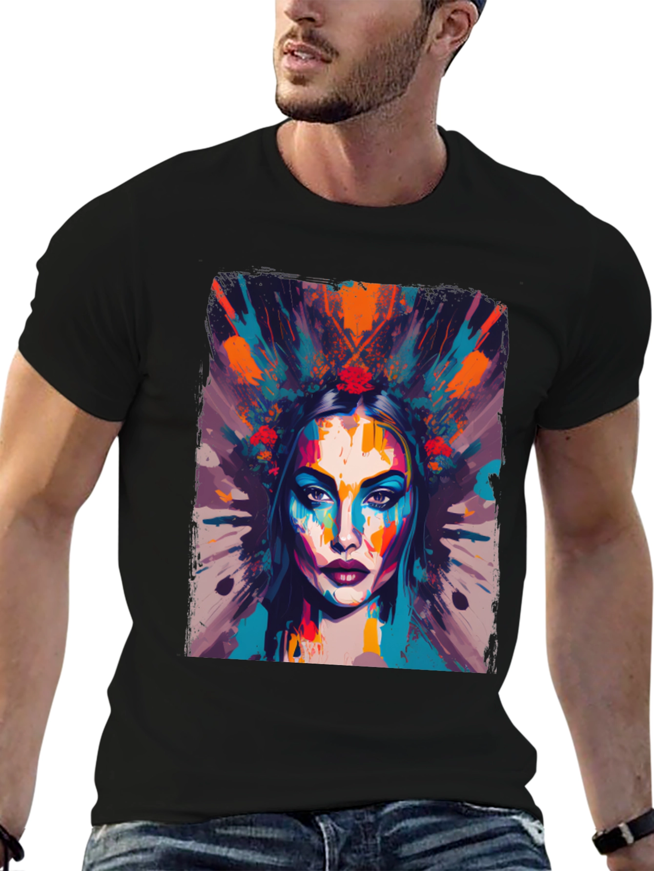 Abstract Woman Graphic Tee - Artistic Fashion