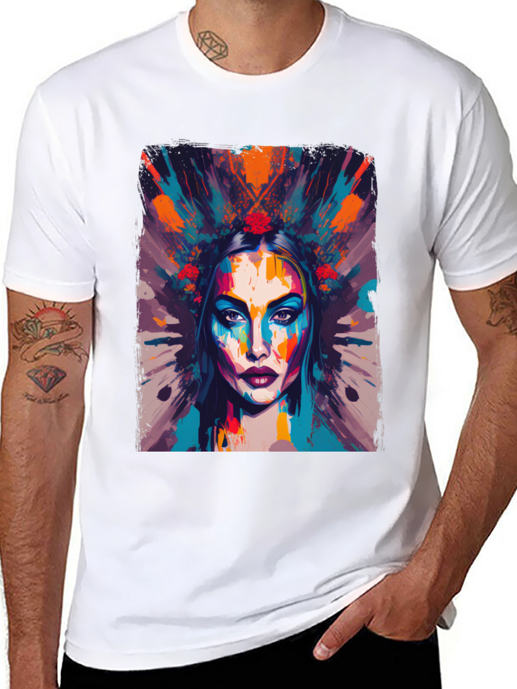 Abstract Woman Graphic Tee - Artistic Fashion