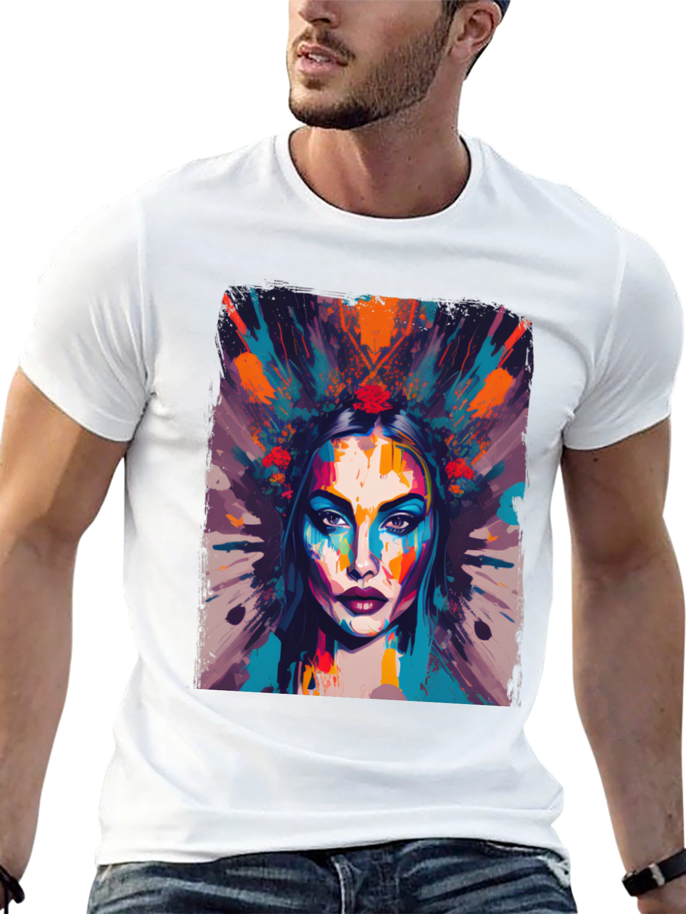 Abstract Woman Graphic Tee - Artistic Fashion