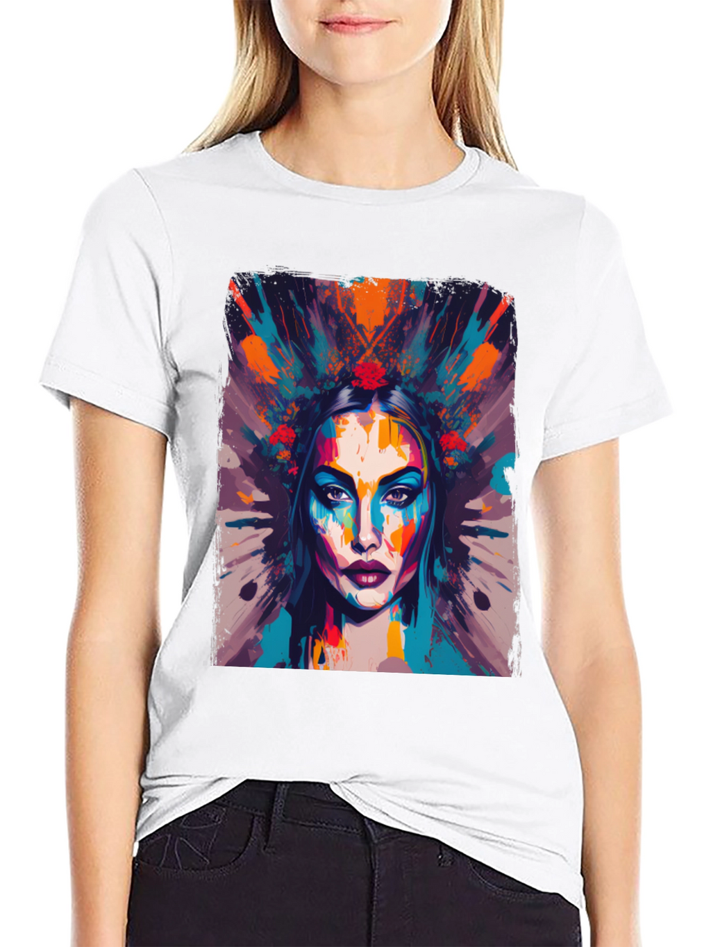 Abstract Woman Graphic Tee - Artistic Fashion