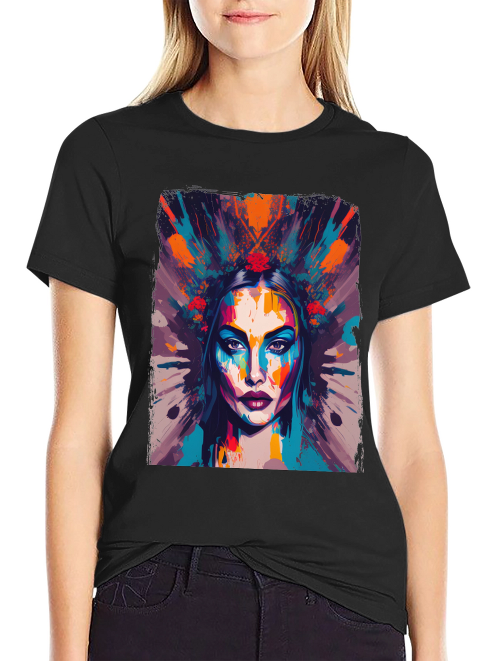 Abstract Woman Graphic Tee - Artistic Fashion