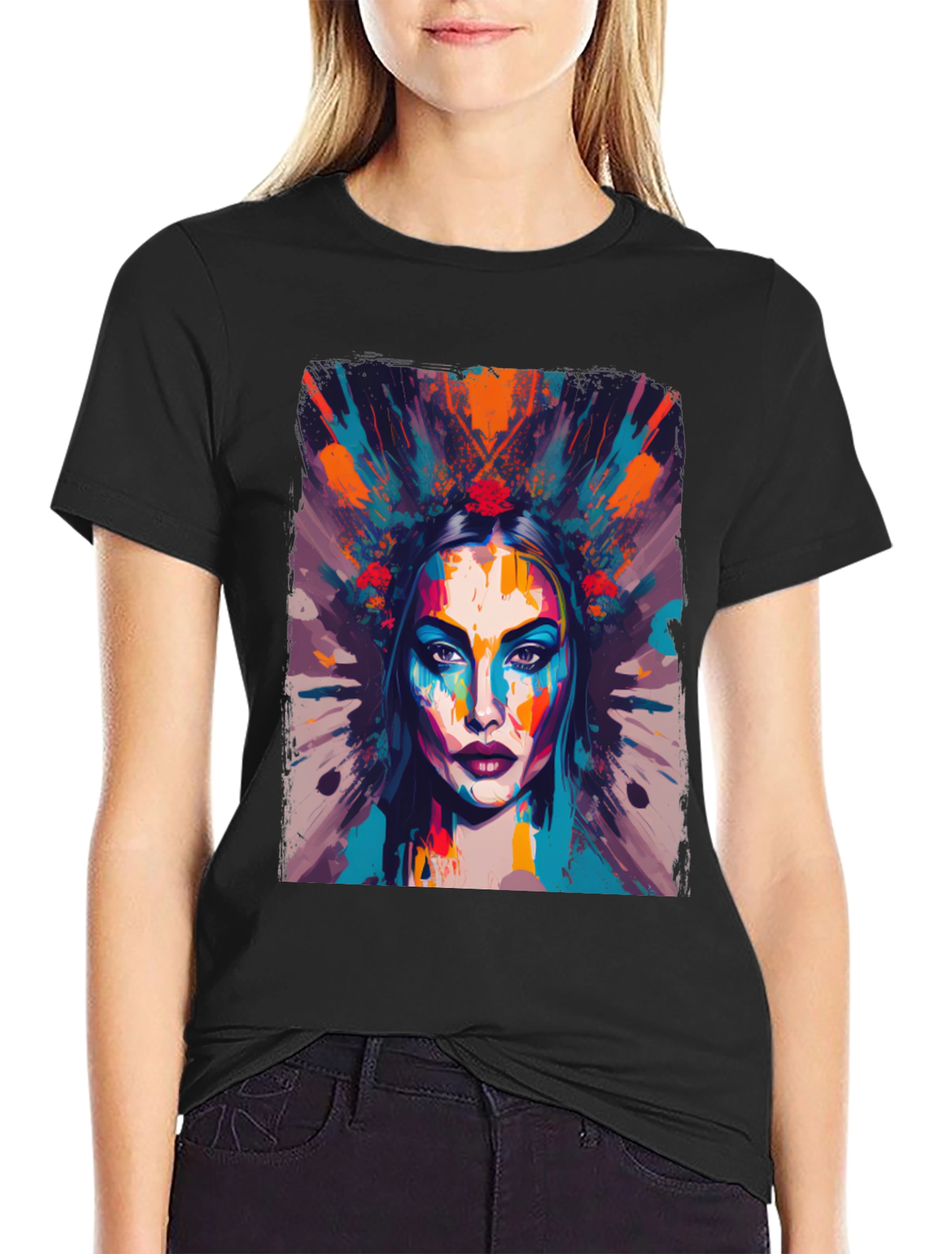 Abstract Woman Graphic Tee - Artistic Fashion