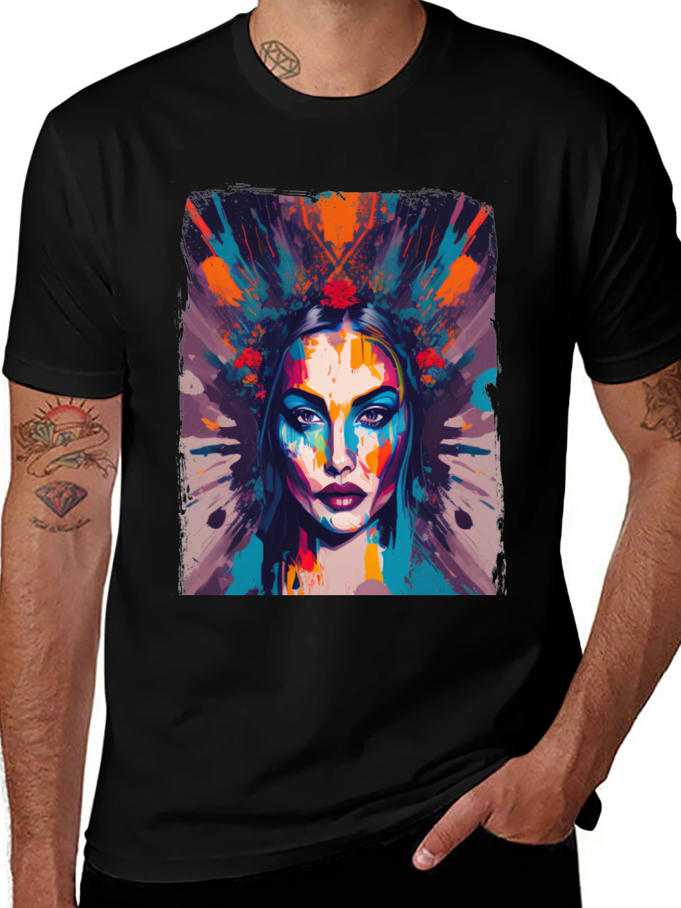 Abstract Woman Graphic Tee - Artistic Fashion