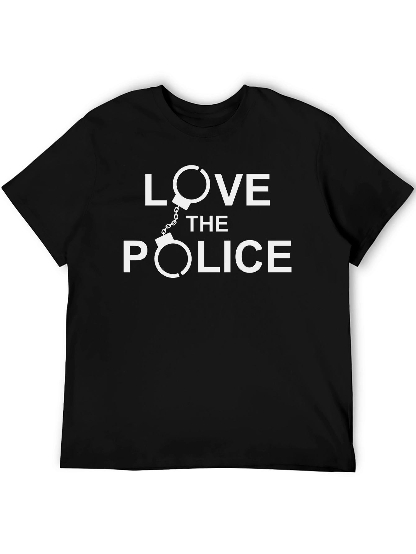 Love The Police Graphic Tee - Black Cotton T-Shirt