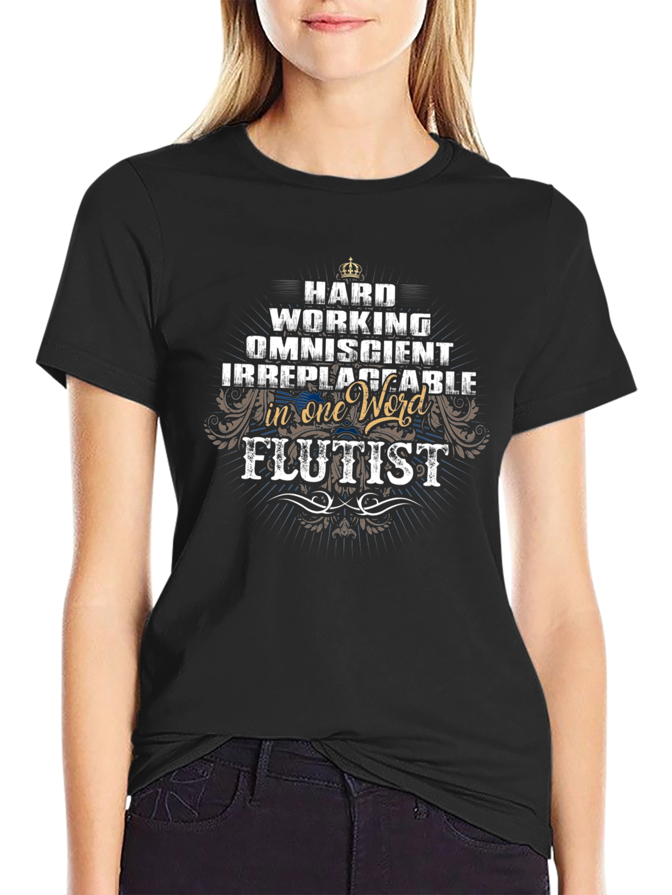 Hard Working Flutist T-Shirt - One Word Tee