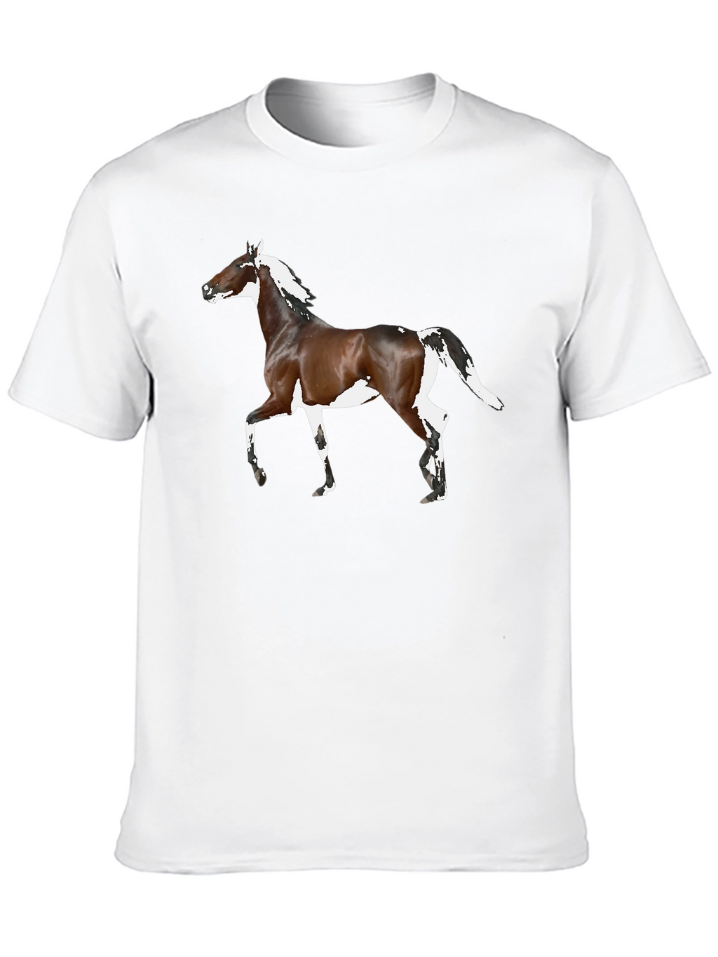Horse Graphic Tee - Black Cotton T-Shirt