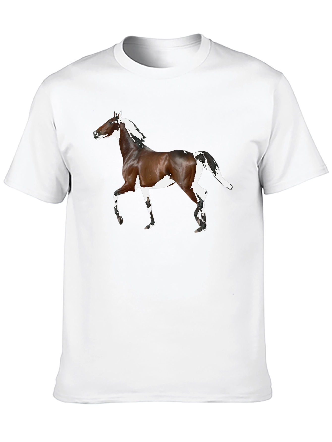 Horse Graphic Tee - Black Cotton T-Shirt