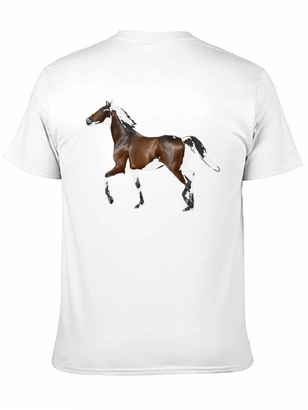 Horse Graphic Tee - Black Cotton T-Shirt
