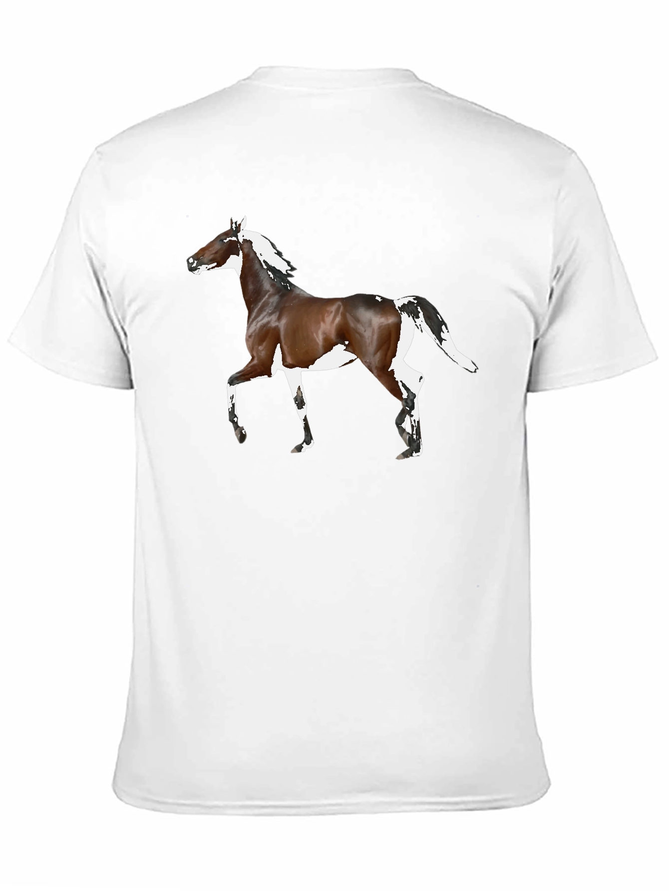 Horse Graphic Tee - Black Cotton T-Shirt