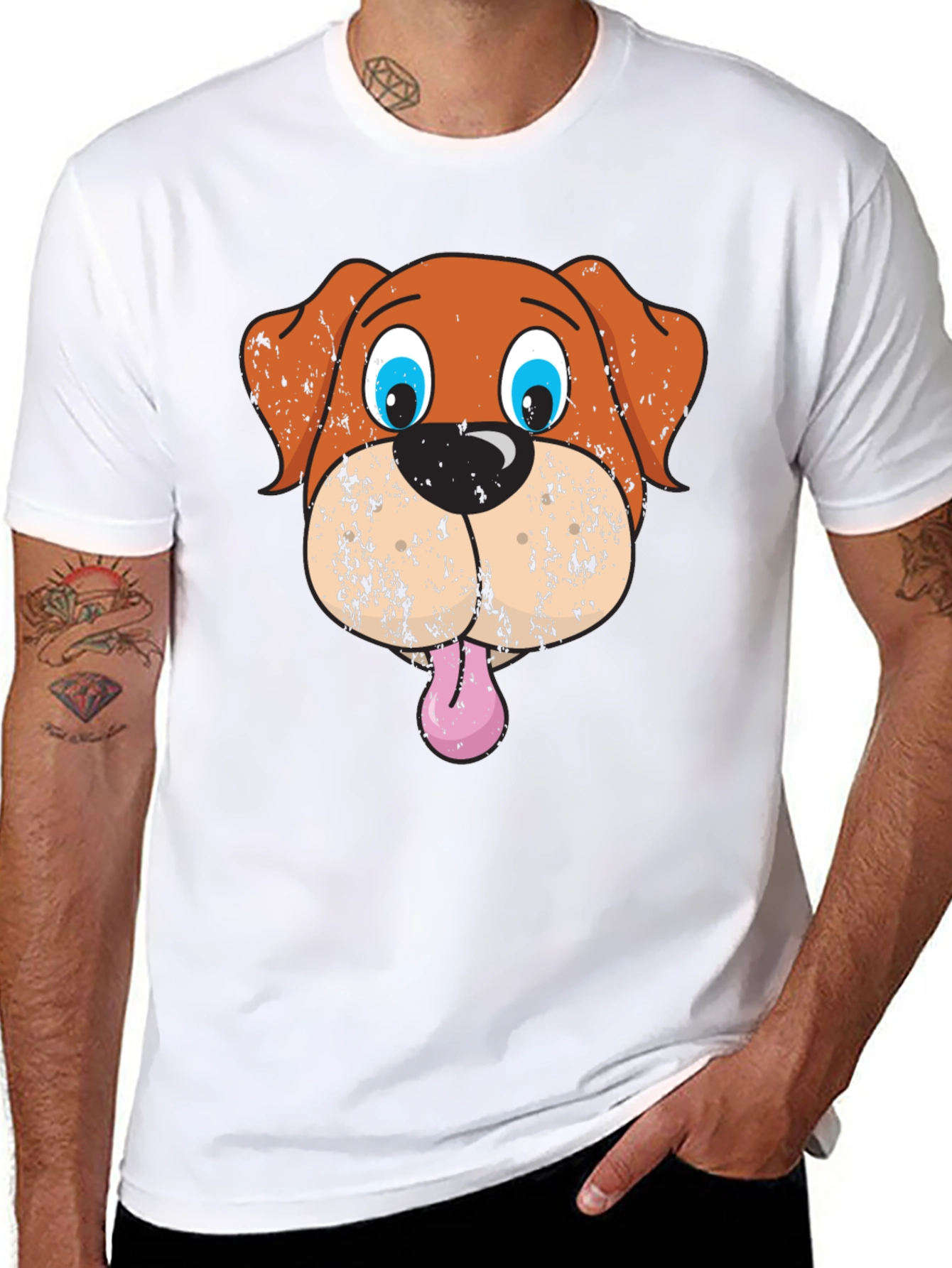Funny Dog Graphic Black T-Shirt