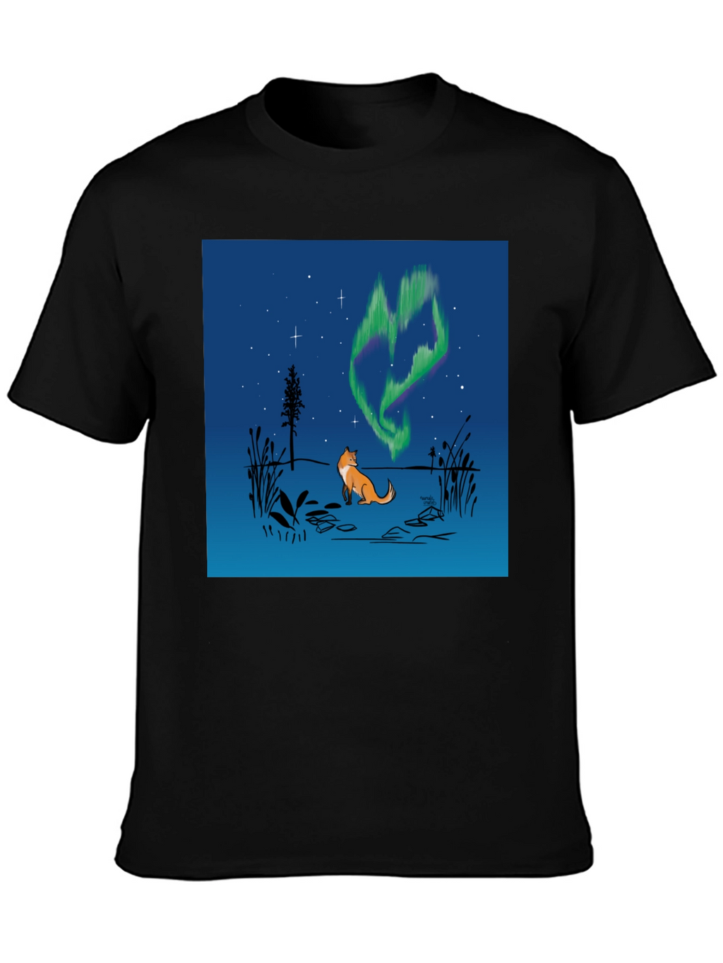 Fox & Aurora Borealis Graphic Tee