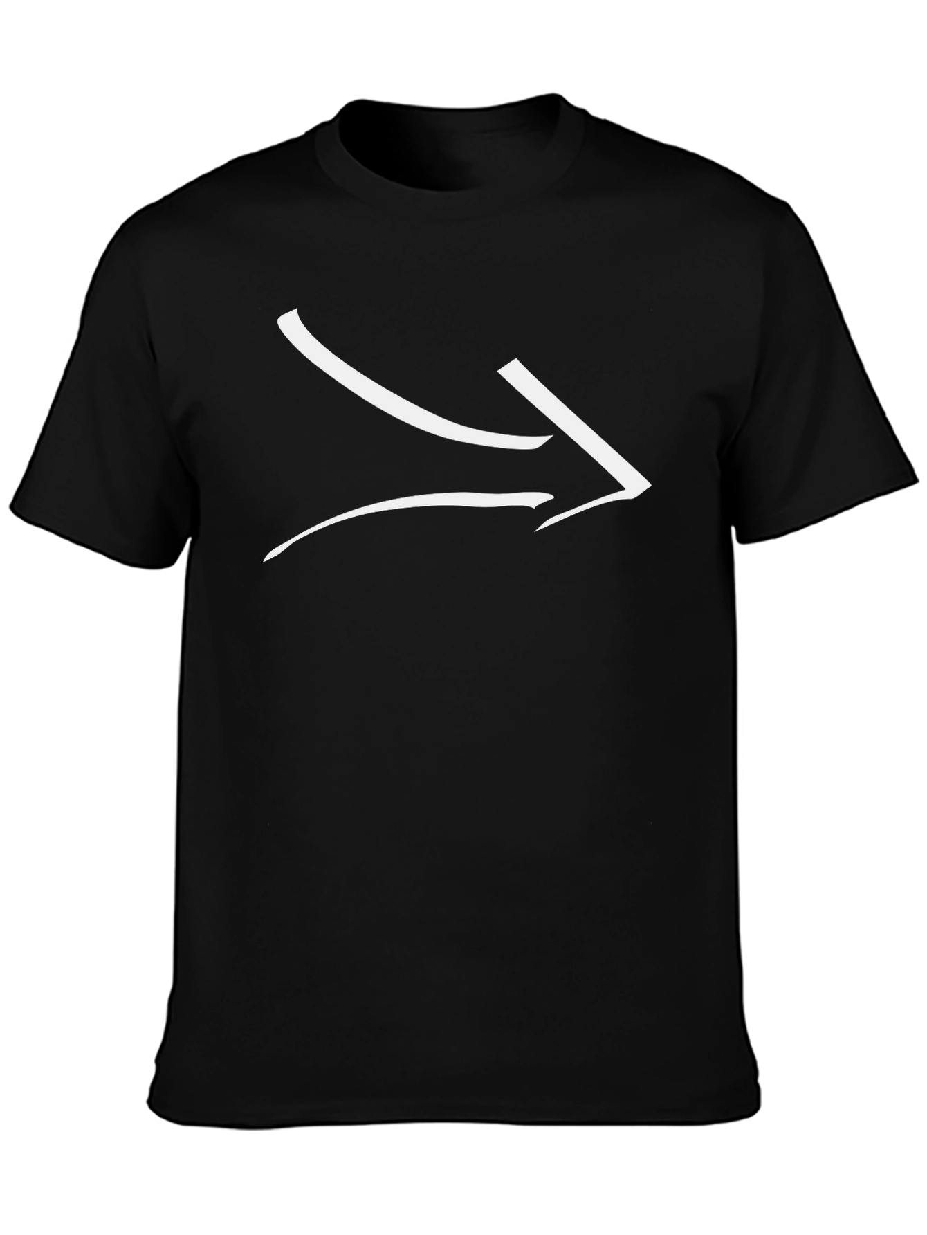 Modern Arrow Graphic Tee - Black Cotton Casual Shirt