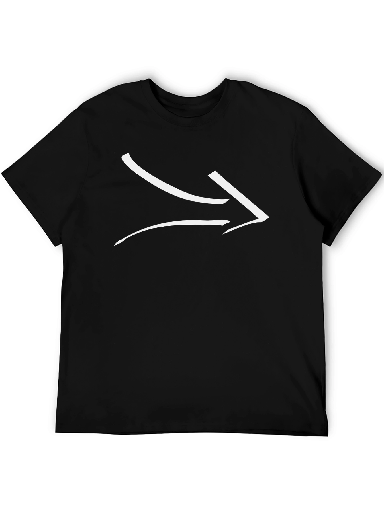 Modern Arrow Graphic Tee - Black Cotton Casual Shirt