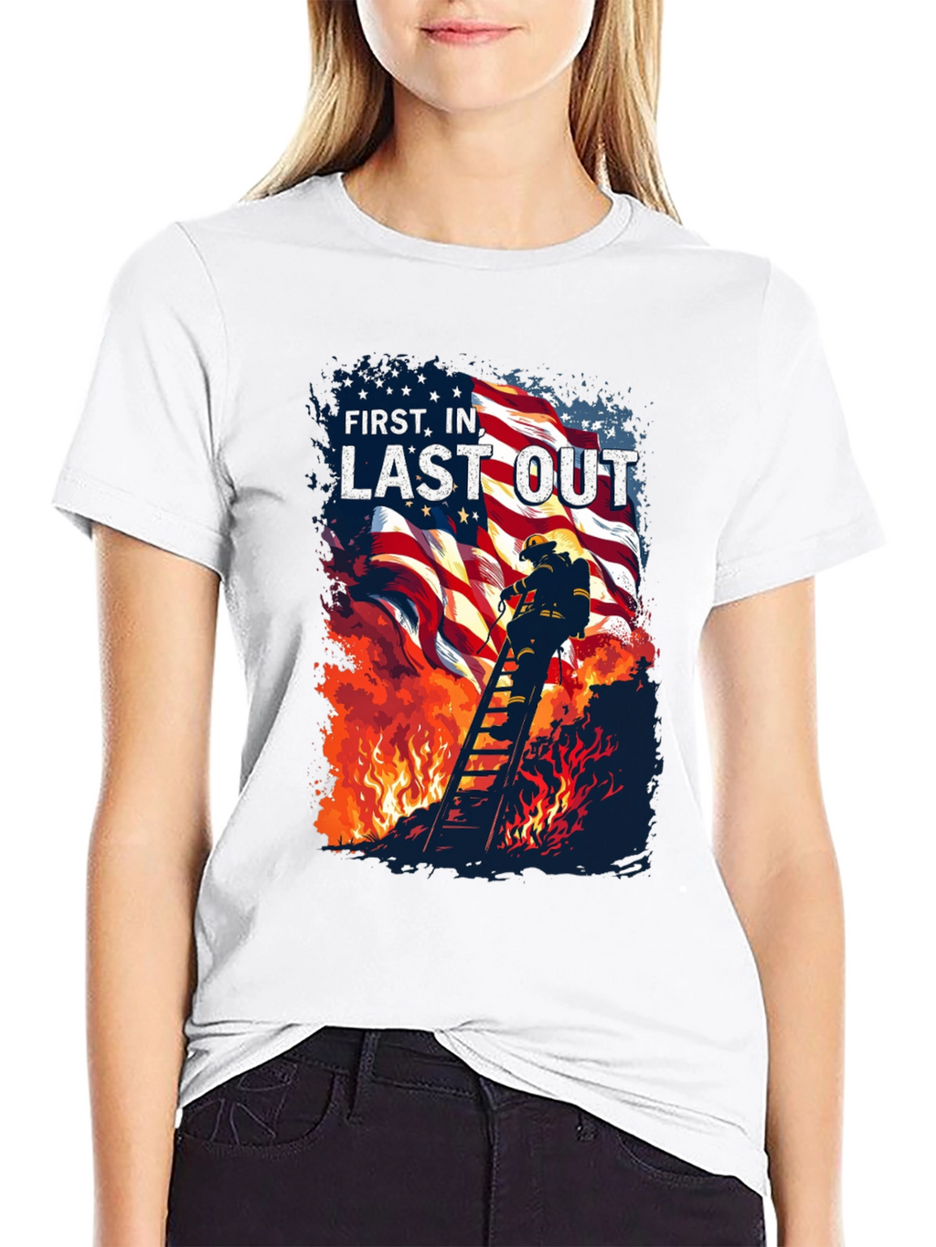 First In Last Out Firefighter T-Shirt