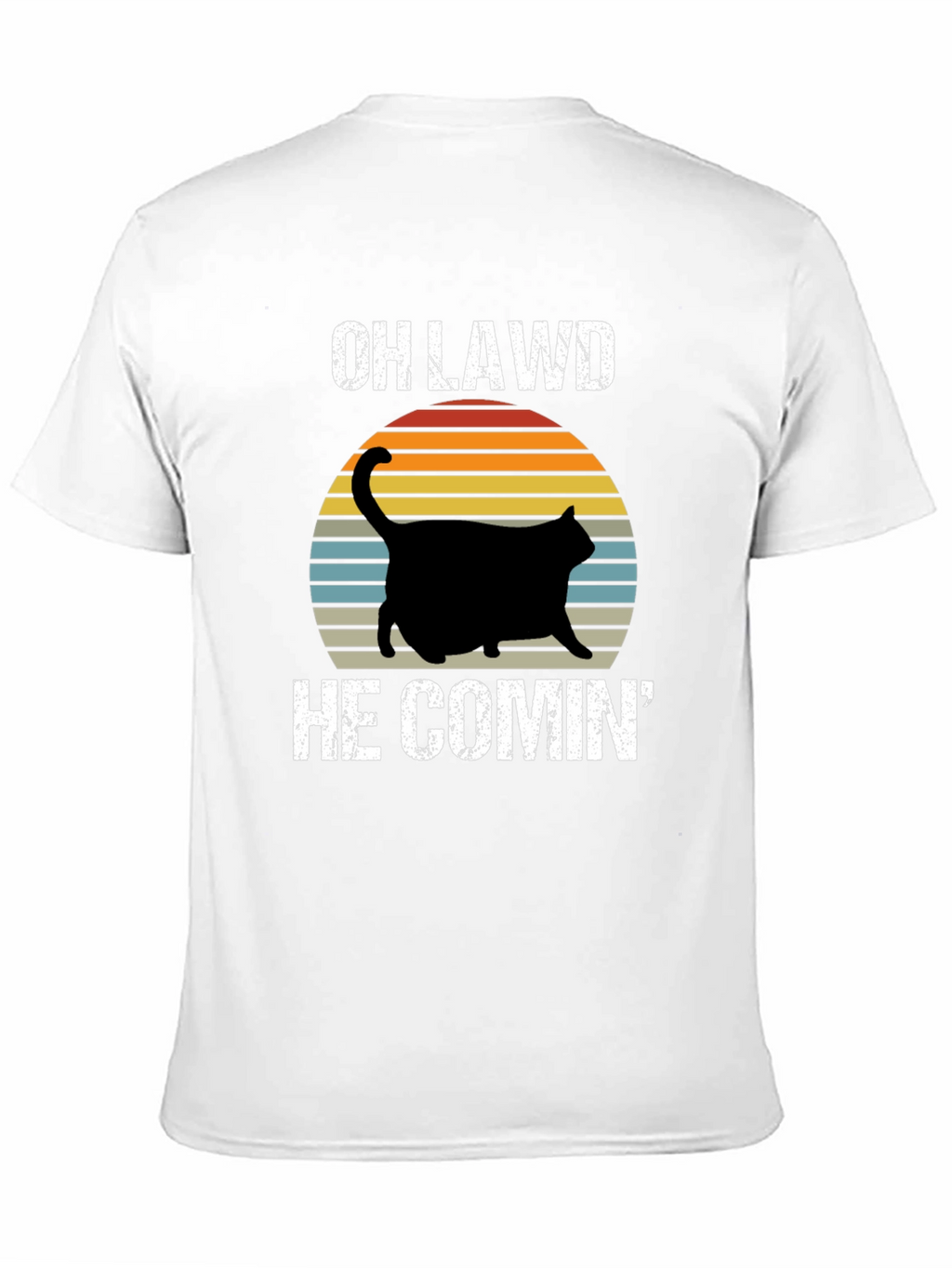 OH LAWD HE COMIN Black Cat T-Shirt