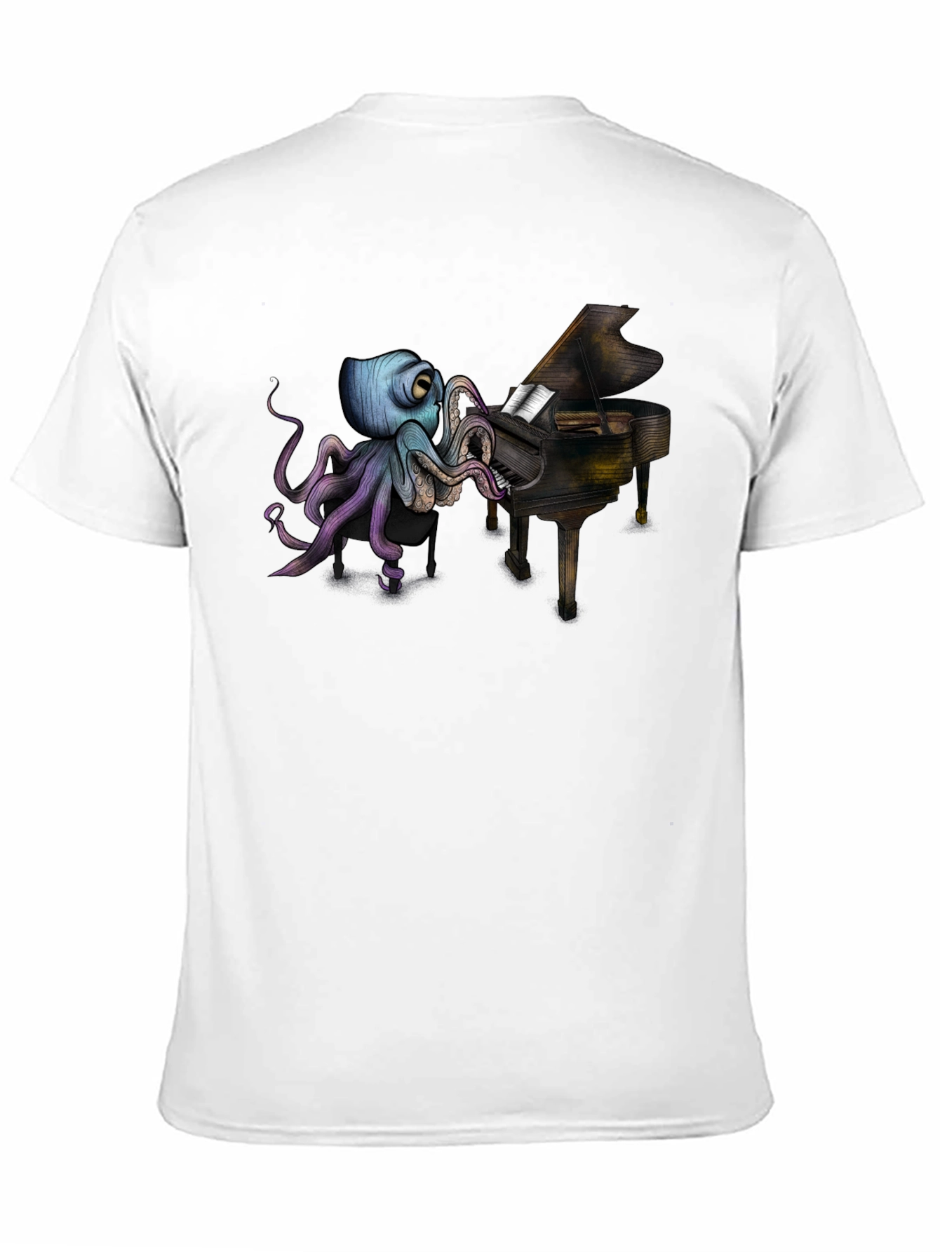 Octopus Pianist Black T-Shirt