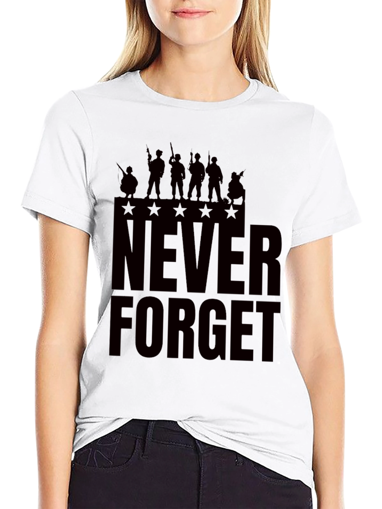 Never Forget Graphic Tee - Patriotic Mens T-Shirt