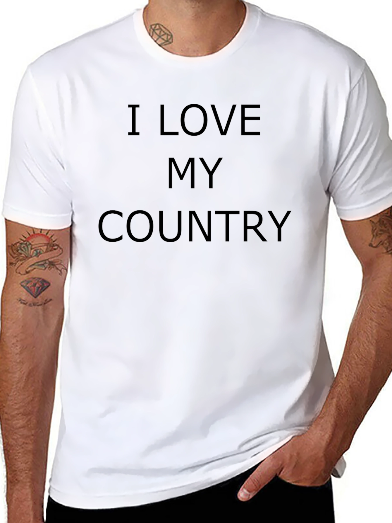 I Love My Country Black T-Shirt