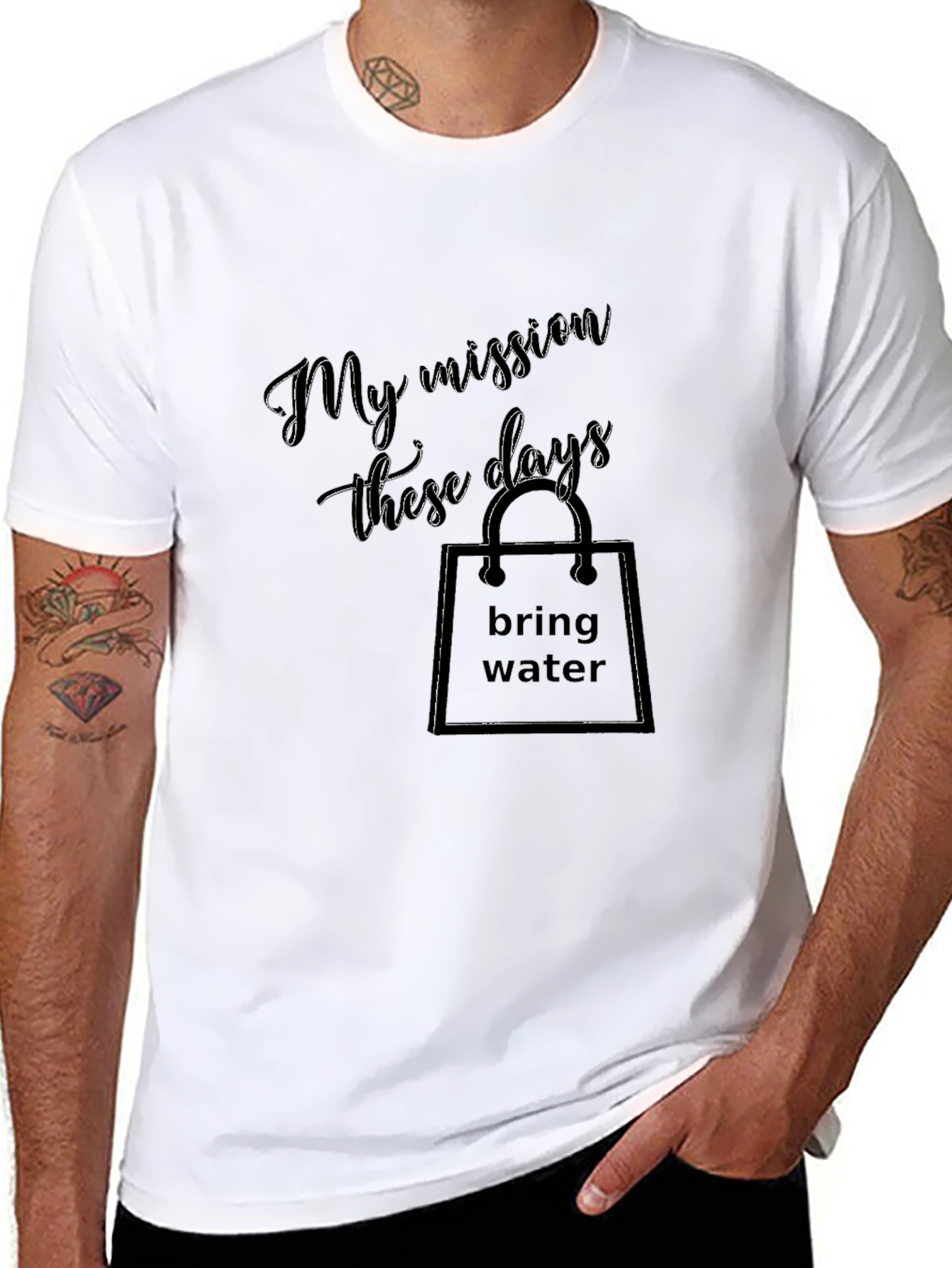 My Mission T-Shirt: Bring Water Black Tee