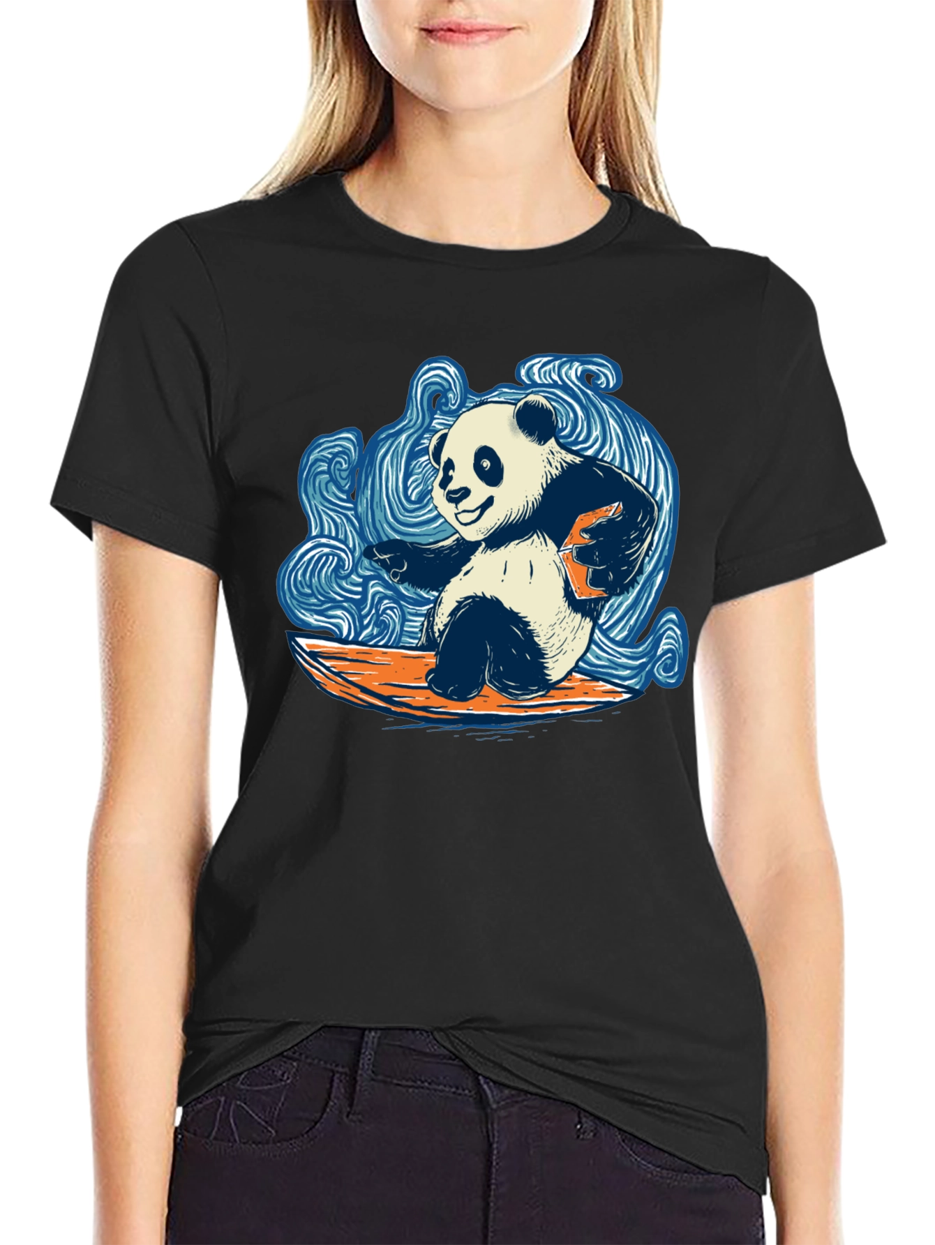 Surfing Panda T-Shirt - Cool Graphic Tee