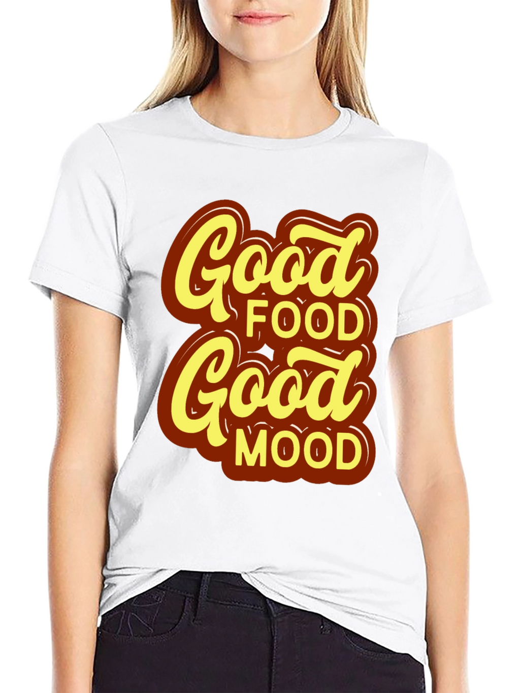 Good Food Good Mood T-Shirt - Stylish Black Tee