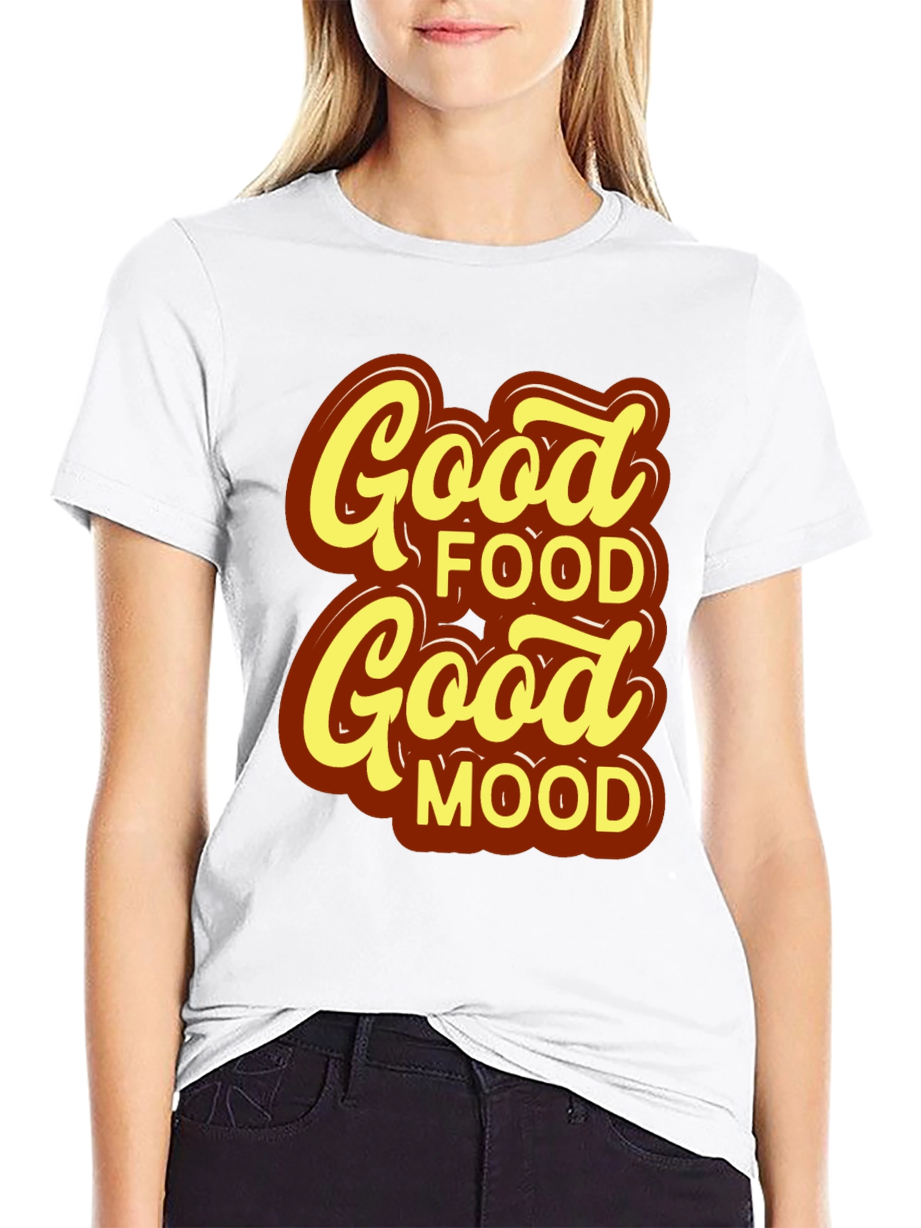 Good Food Good Mood T-Shirt - Stylish Black Tee