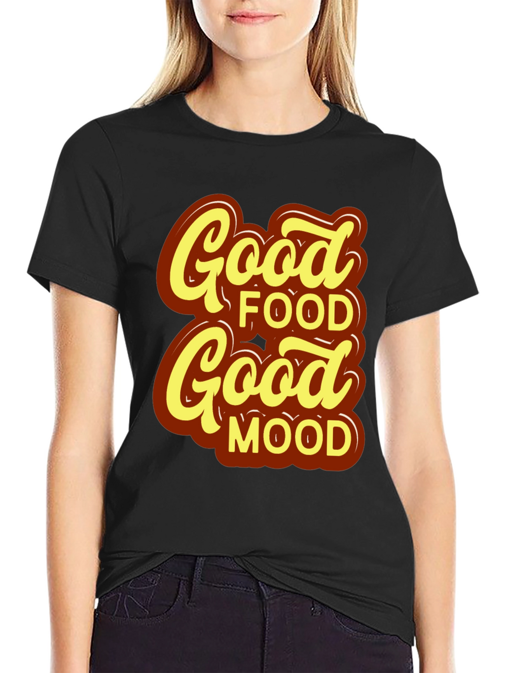 Good Food Good Mood T-Shirt - Stylish Black Tee