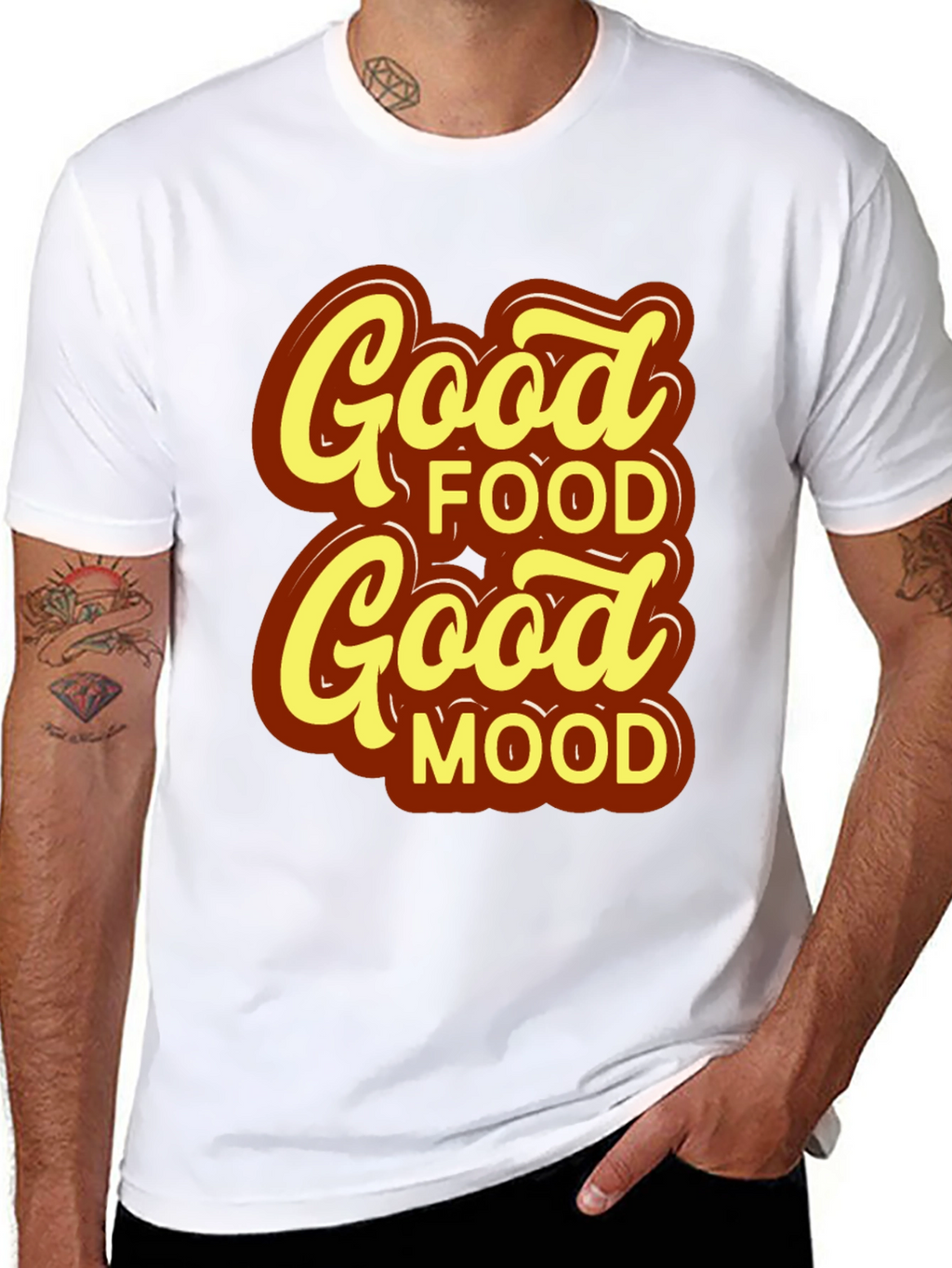 Good Food Good Mood T-Shirt - Stylish Black Tee