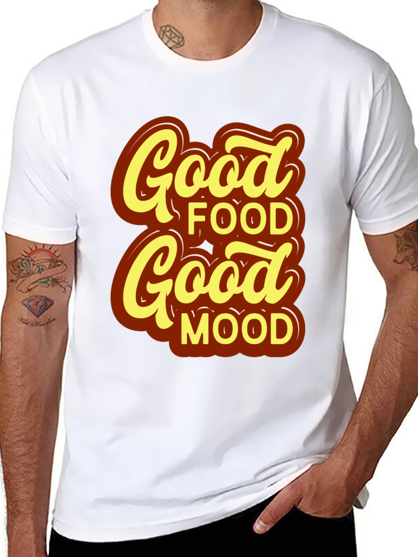Good Food Good Mood T-Shirt - Stylish Black Tee