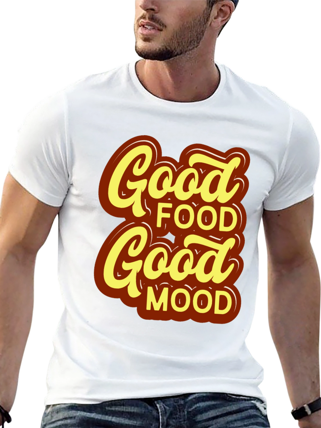Good Food Good Mood T-Shirt - Stylish Black Tee