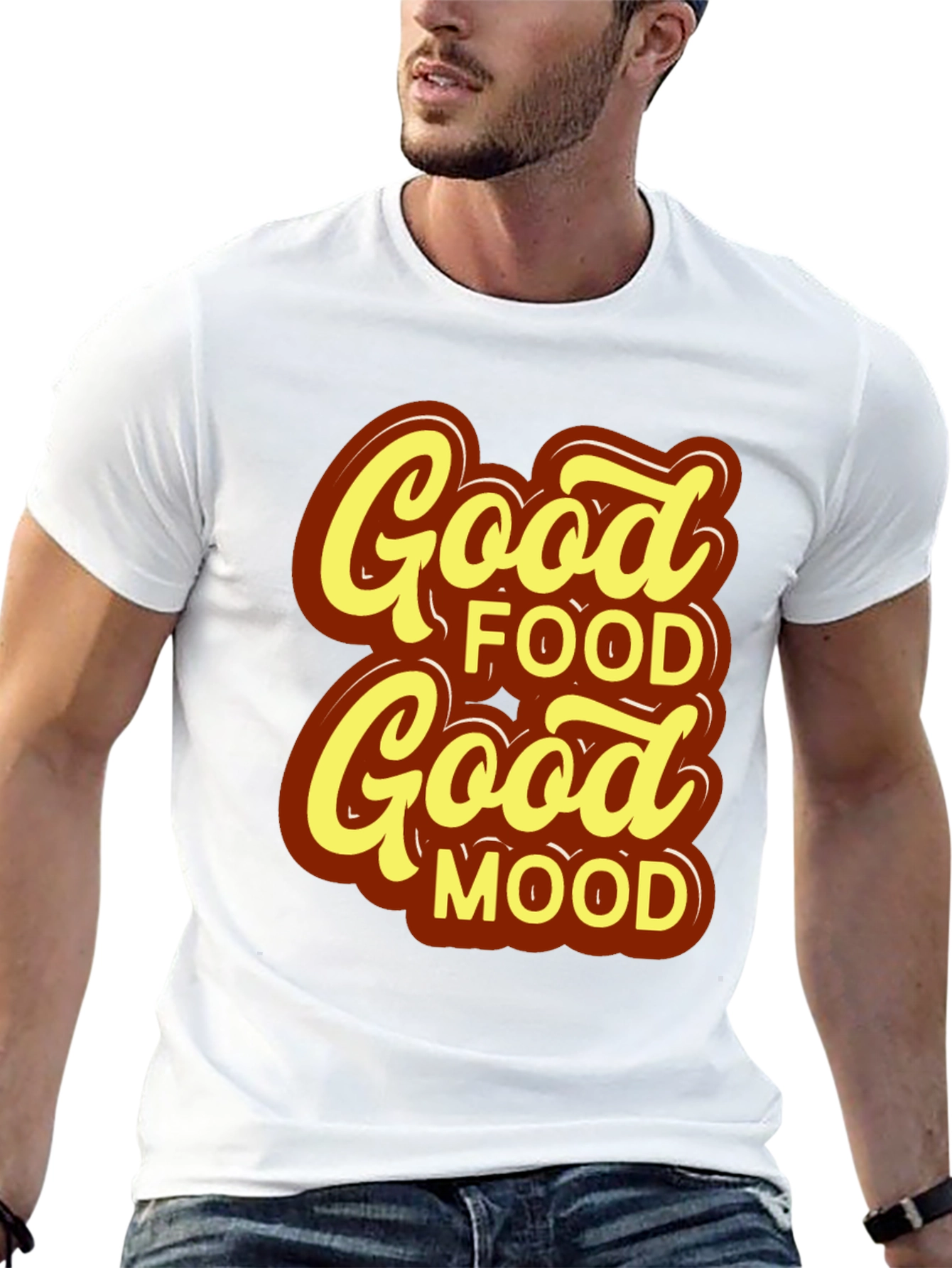 Good Food Good Mood T-Shirt - Stylish Black Tee