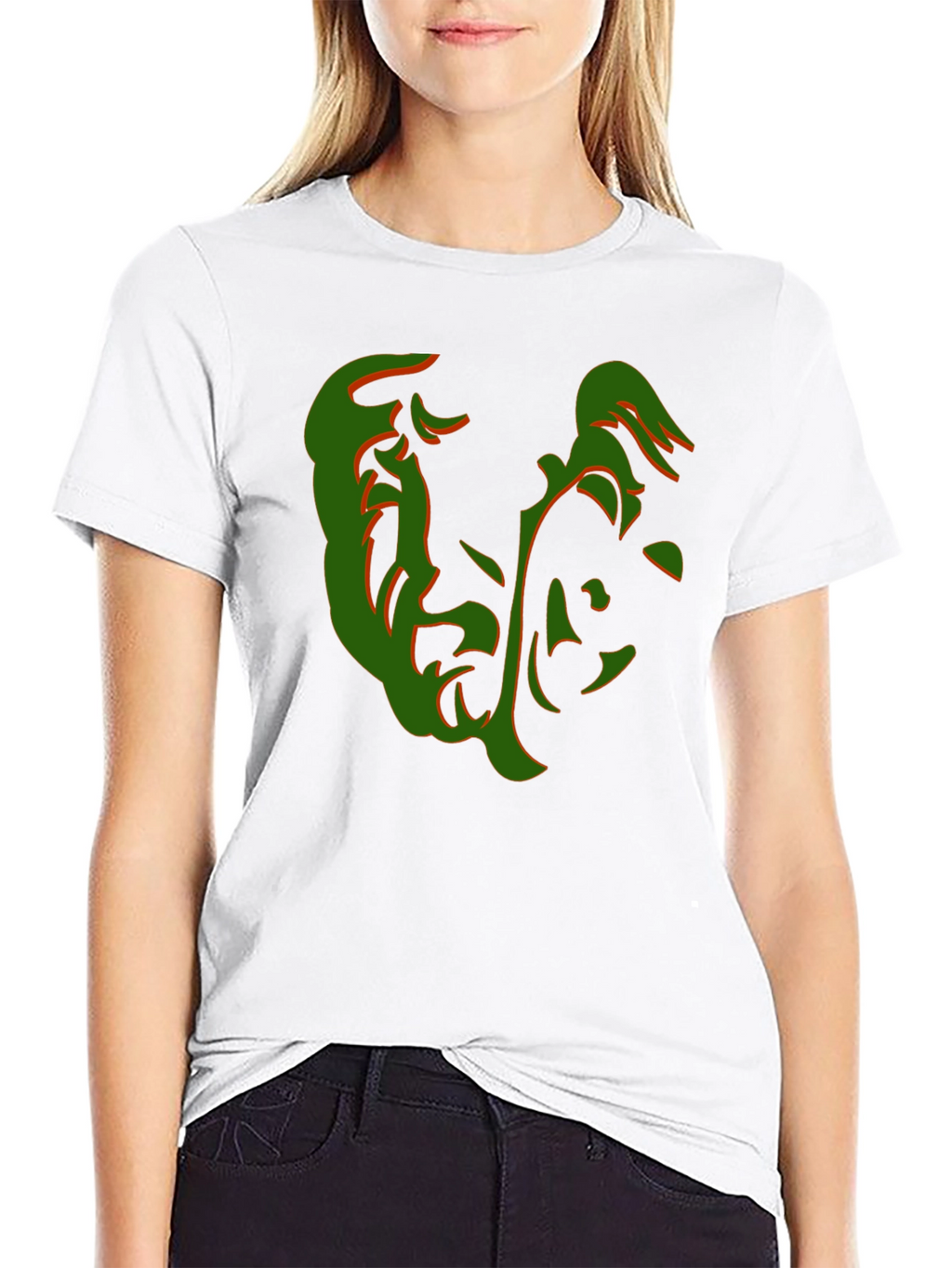 Abstract Face Graphic Tee - Stylish Black T-Shirt