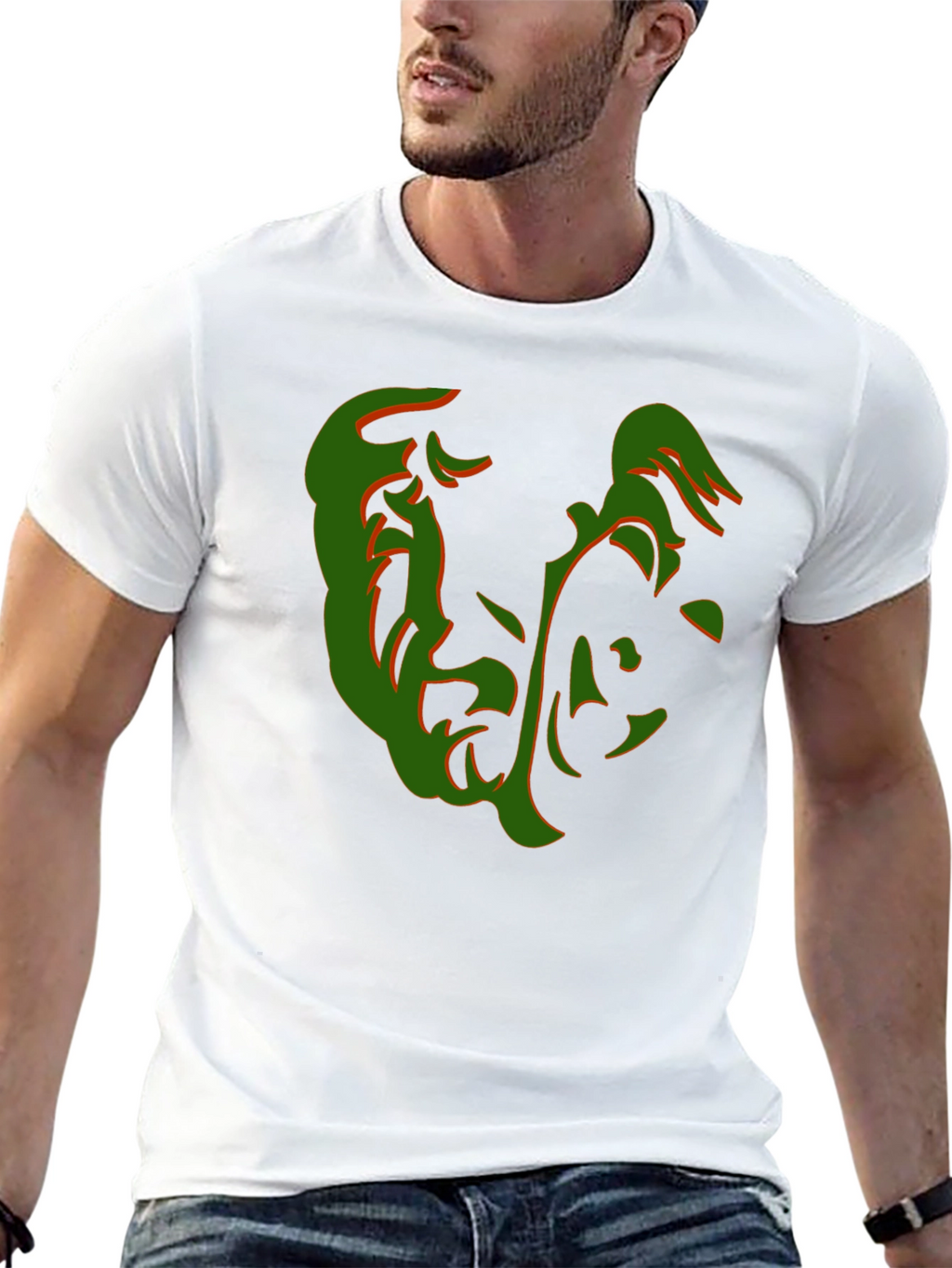 Abstract Face Graphic Tee - Stylish Black T-Shirt
