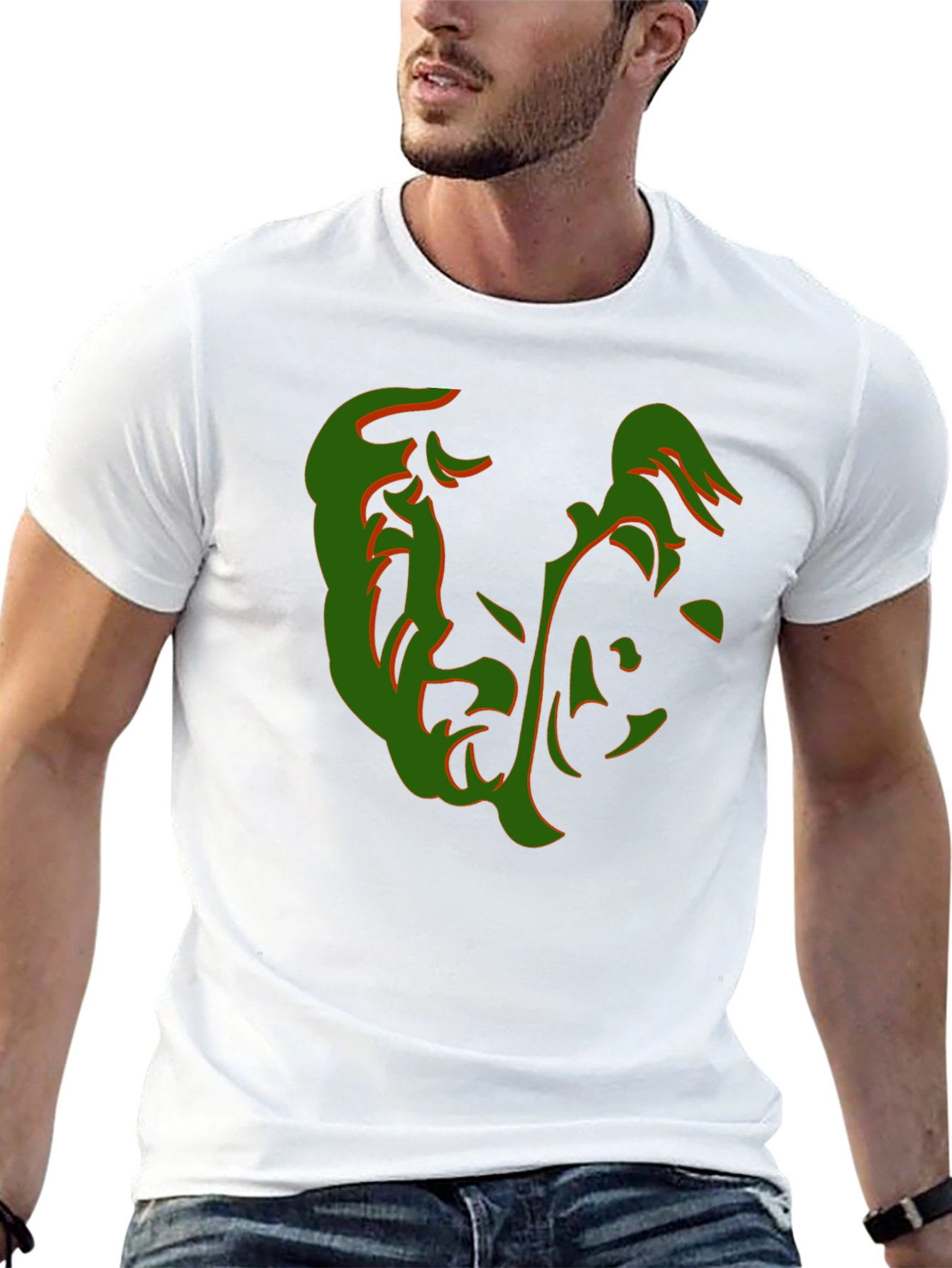 Abstract Face Graphic Tee - Stylish Black T-Shirt