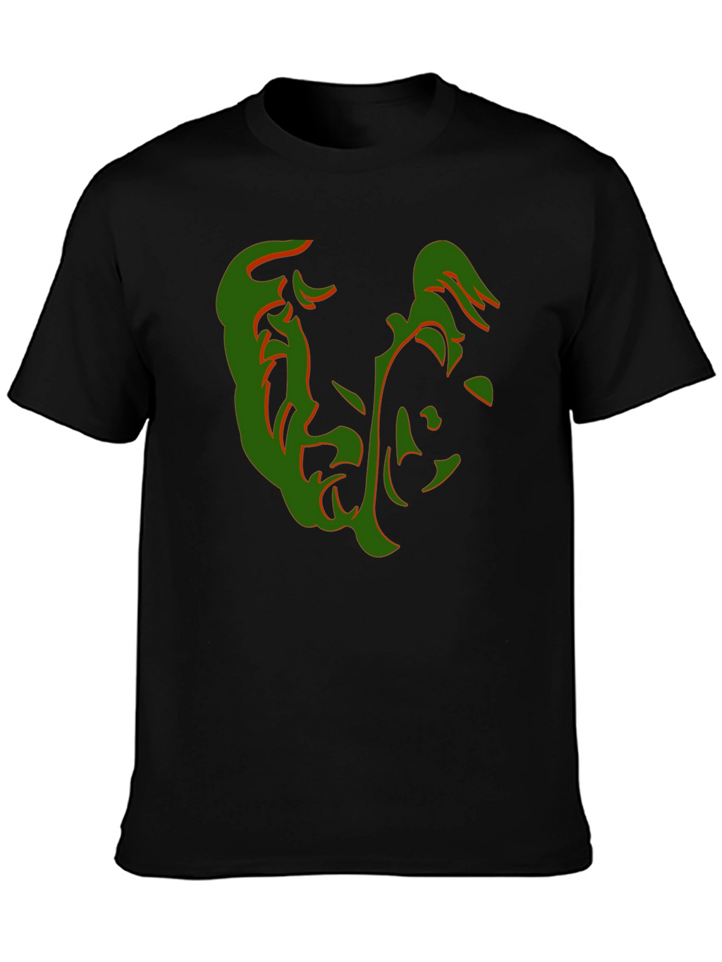 Abstract Face Graphic Tee - Stylish Black T-Shirt