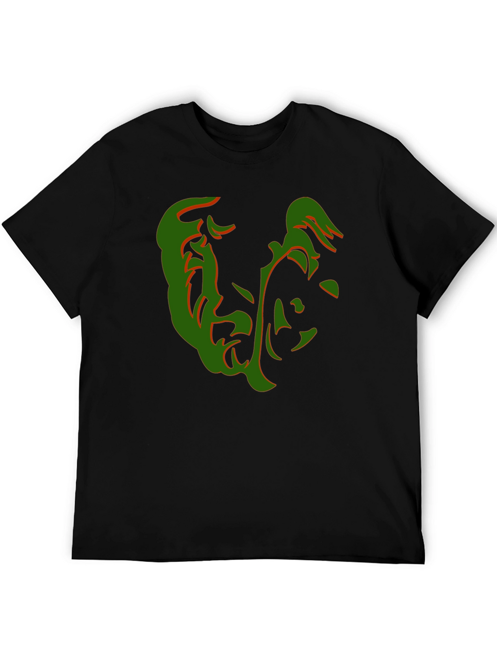 Abstract Face Graphic Tee - Stylish Black T-Shirt
