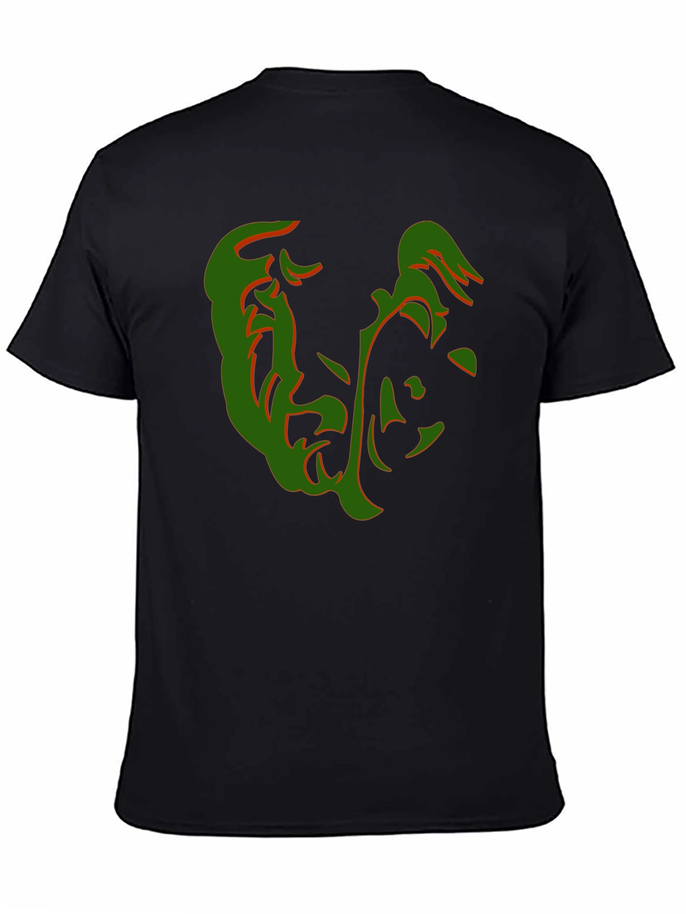 Abstract Face Graphic Tee - Stylish Black T-Shirt