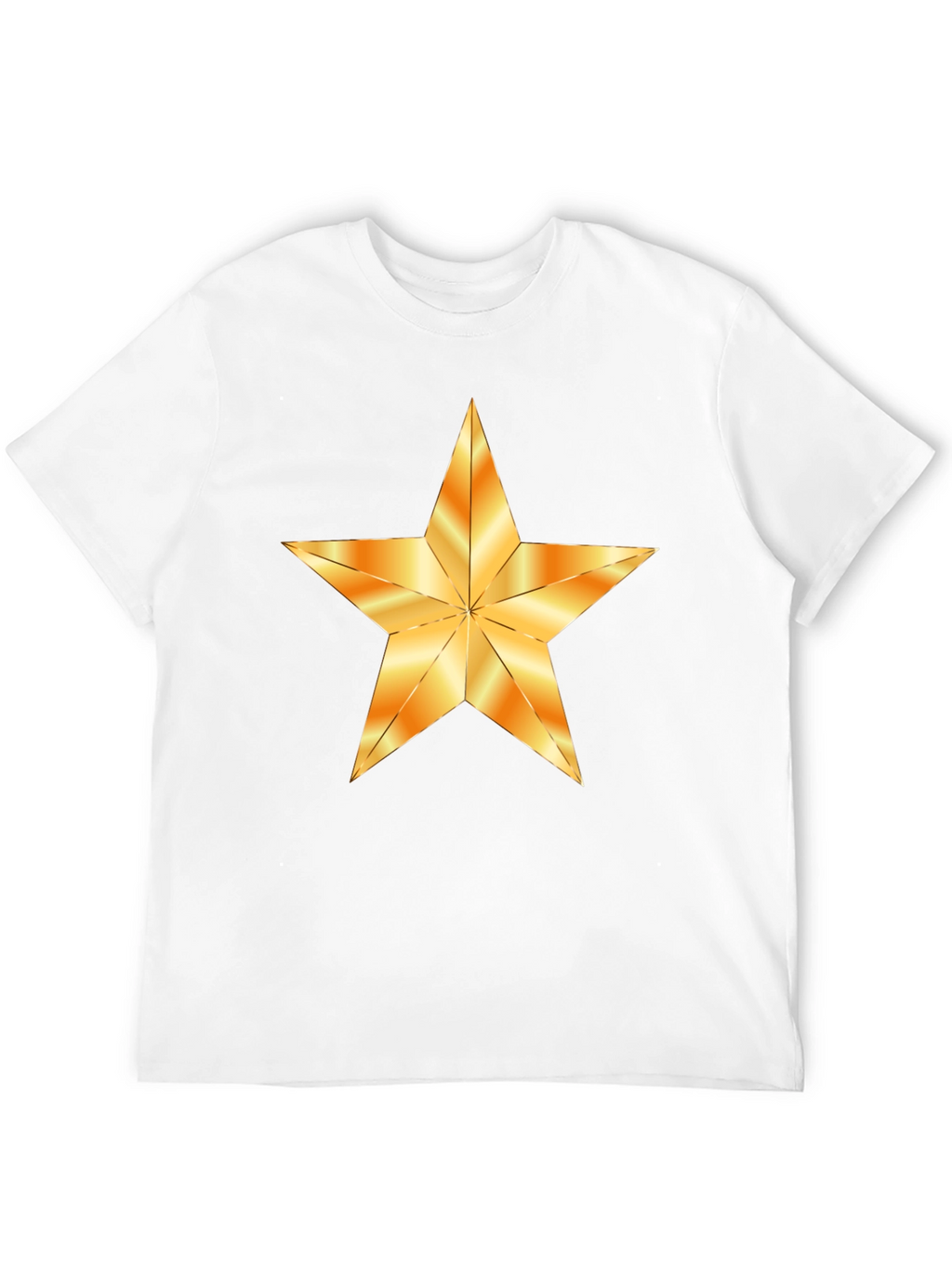 Black T-Shirt with Golden Star Graphic