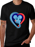 Elephant Heart Graphic Tee - Black