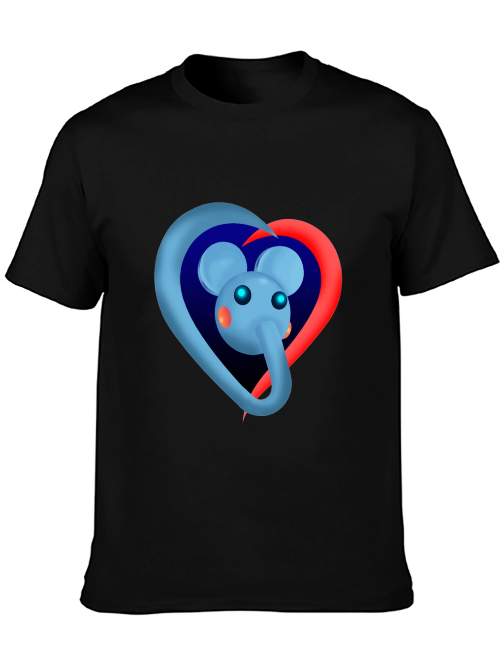Elephant Heart Graphic Tee - Black