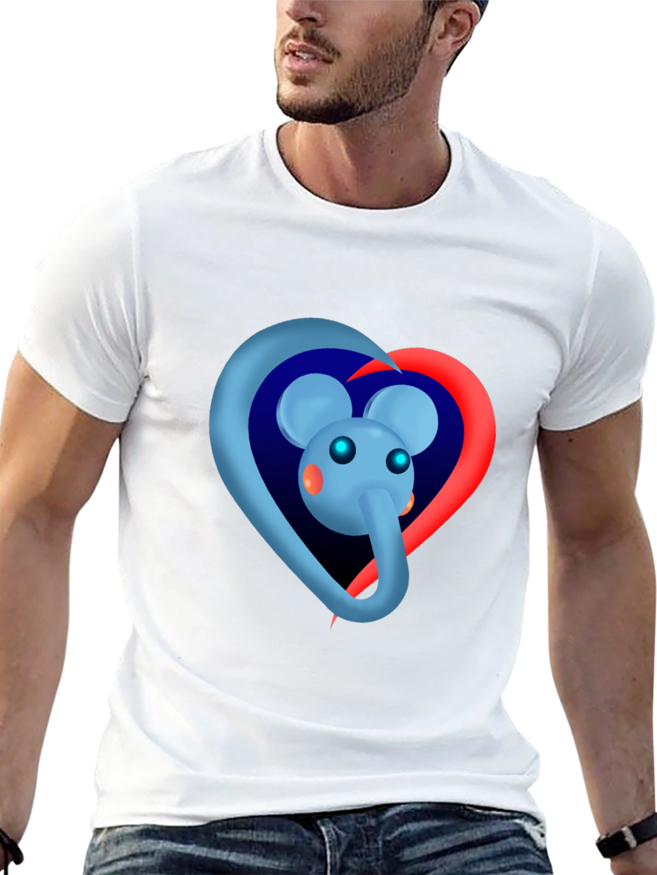 Elephant Heart Graphic Tee - Black