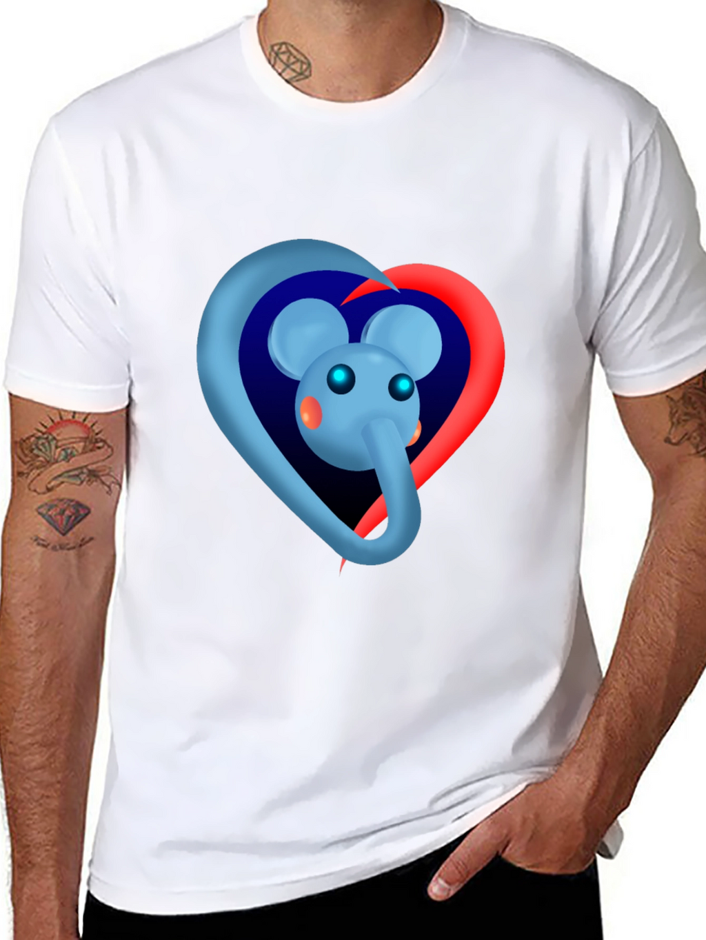 Elephant Heart Graphic Tee - Black
