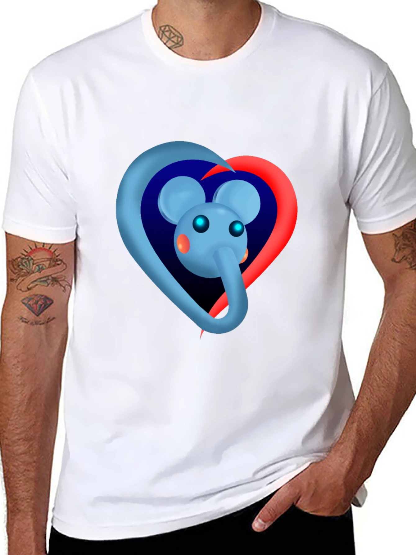 Elephant Heart Graphic Tee - Black