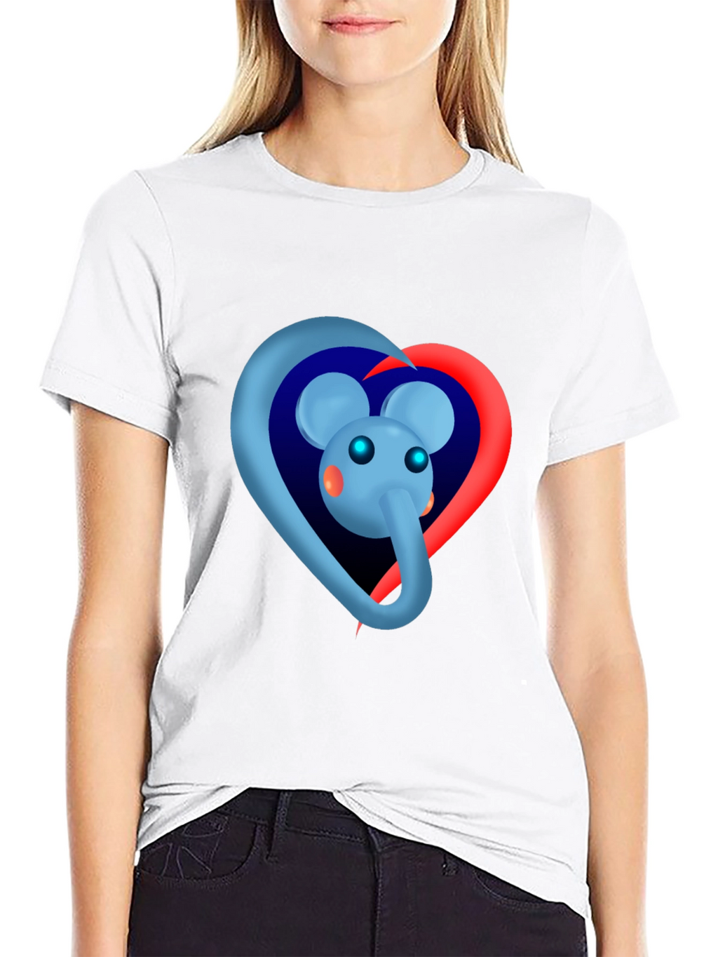 Elephant Heart Graphic Tee - Black