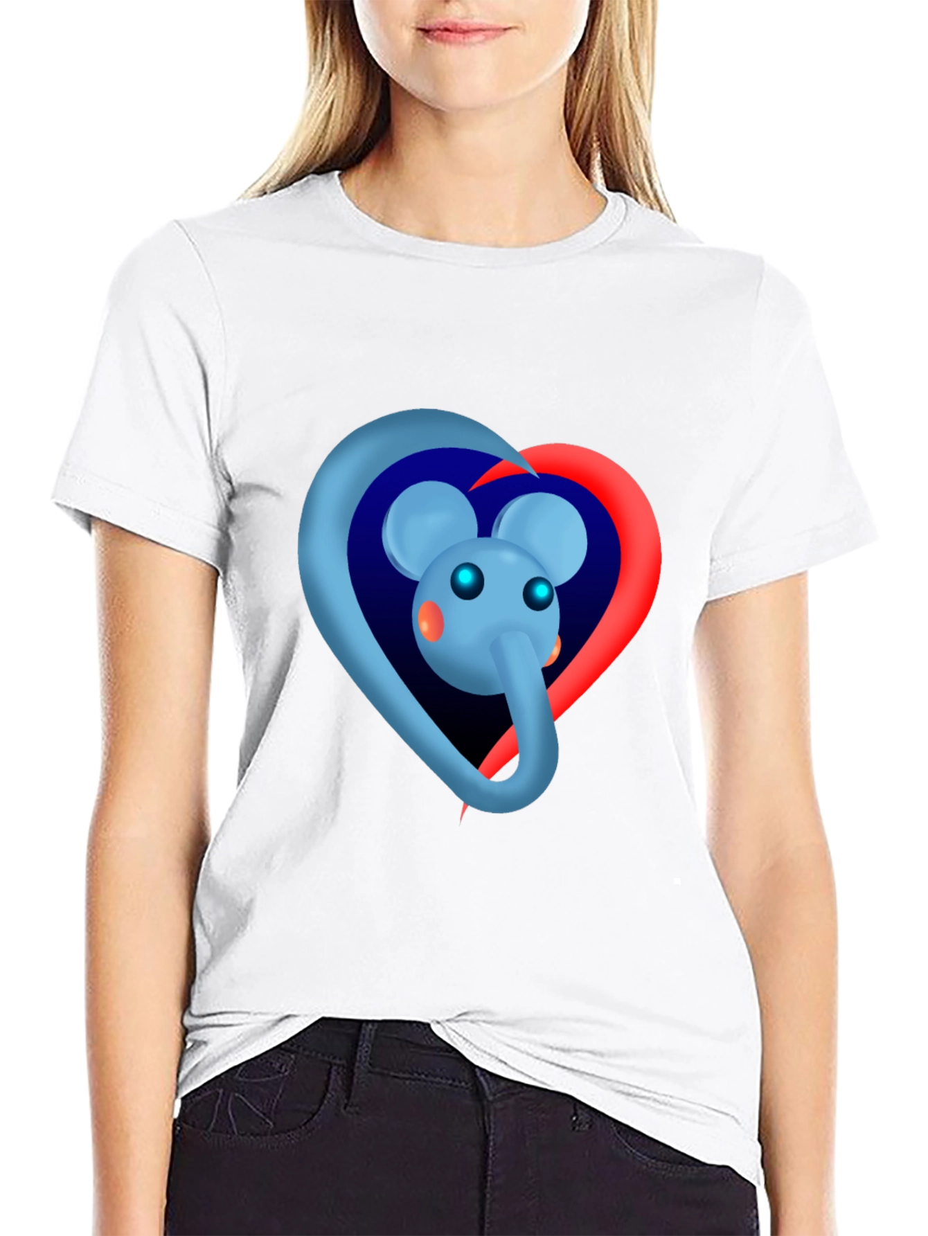 Elephant Heart Graphic Tee - Black