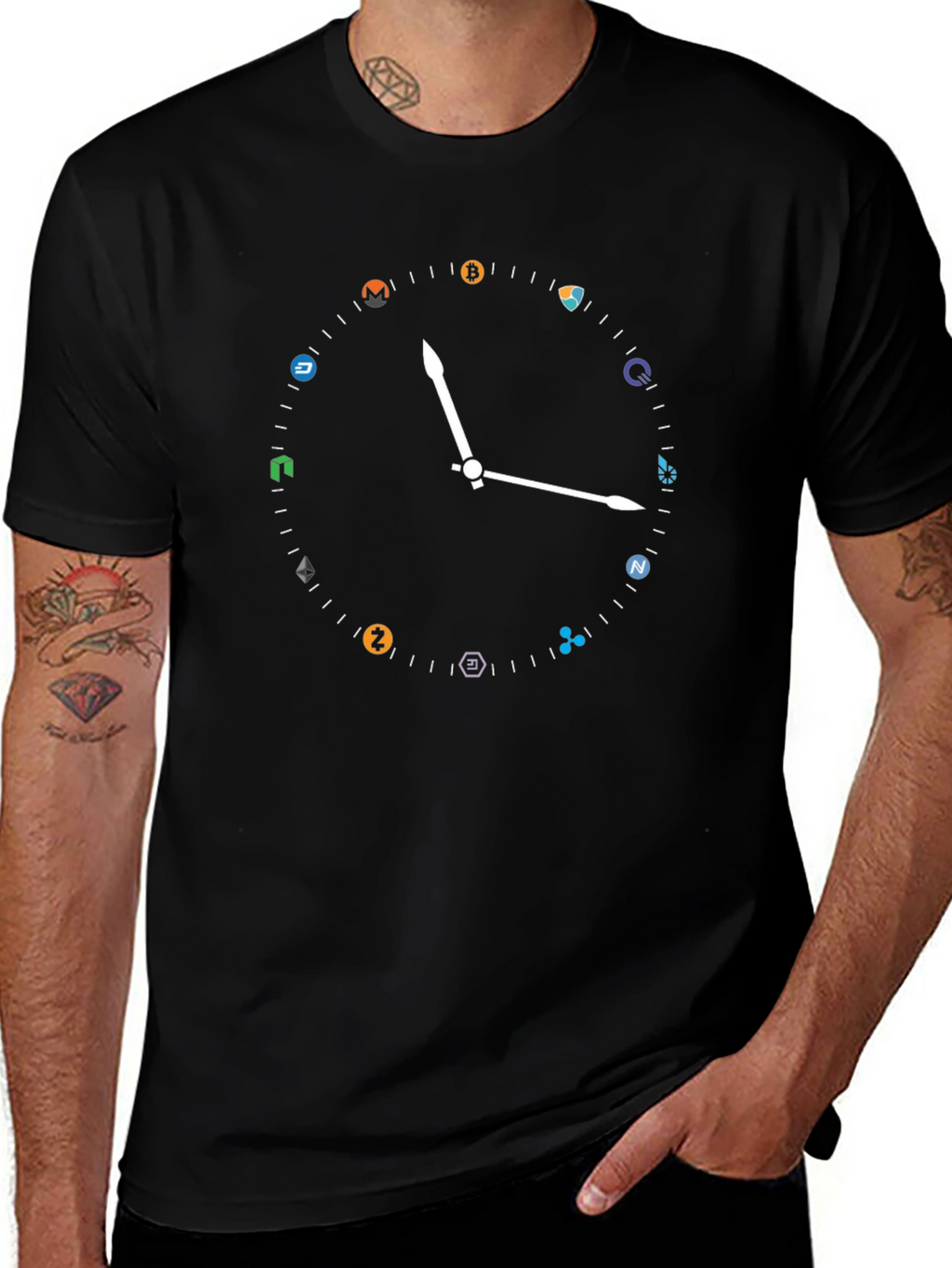 Crypto Clock T-Shirt - Bitcoin & Altcoins