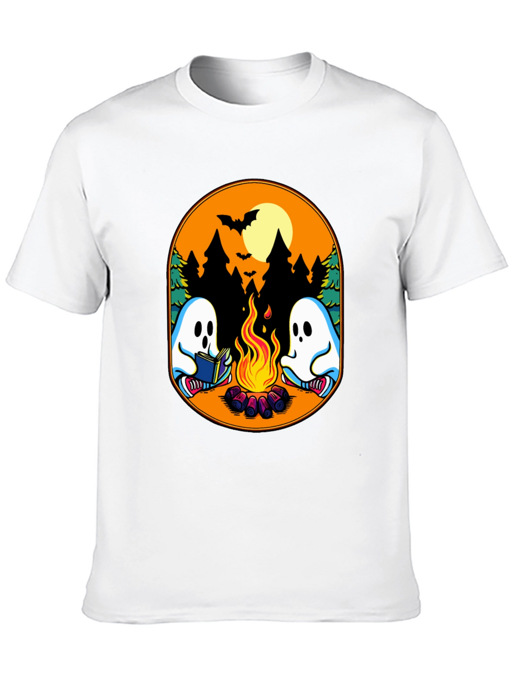 Campfire Ghost Graphic T-Shirt - Spooky Season