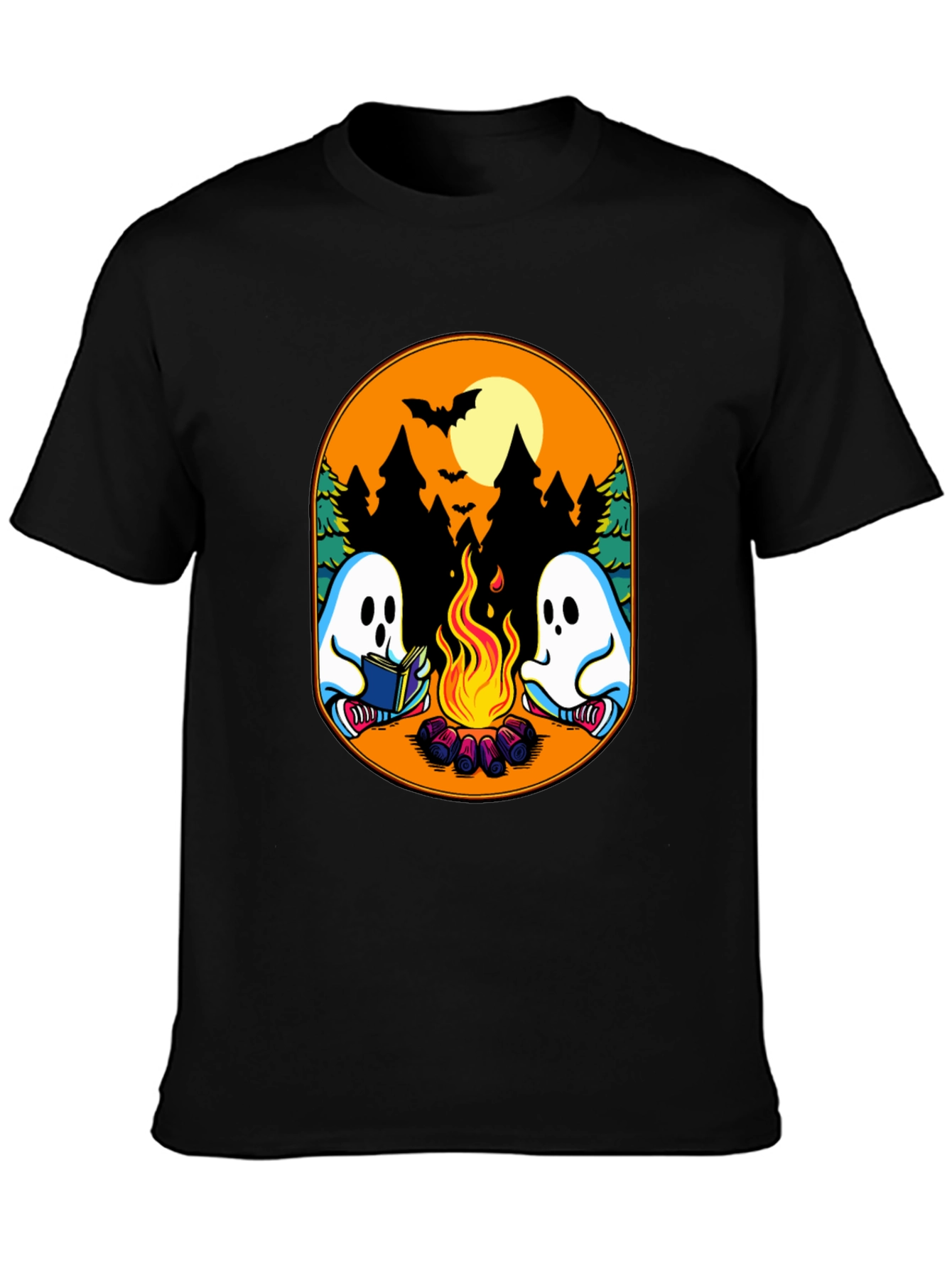 Campfire Ghost Graphic T-Shirt - Spooky Season