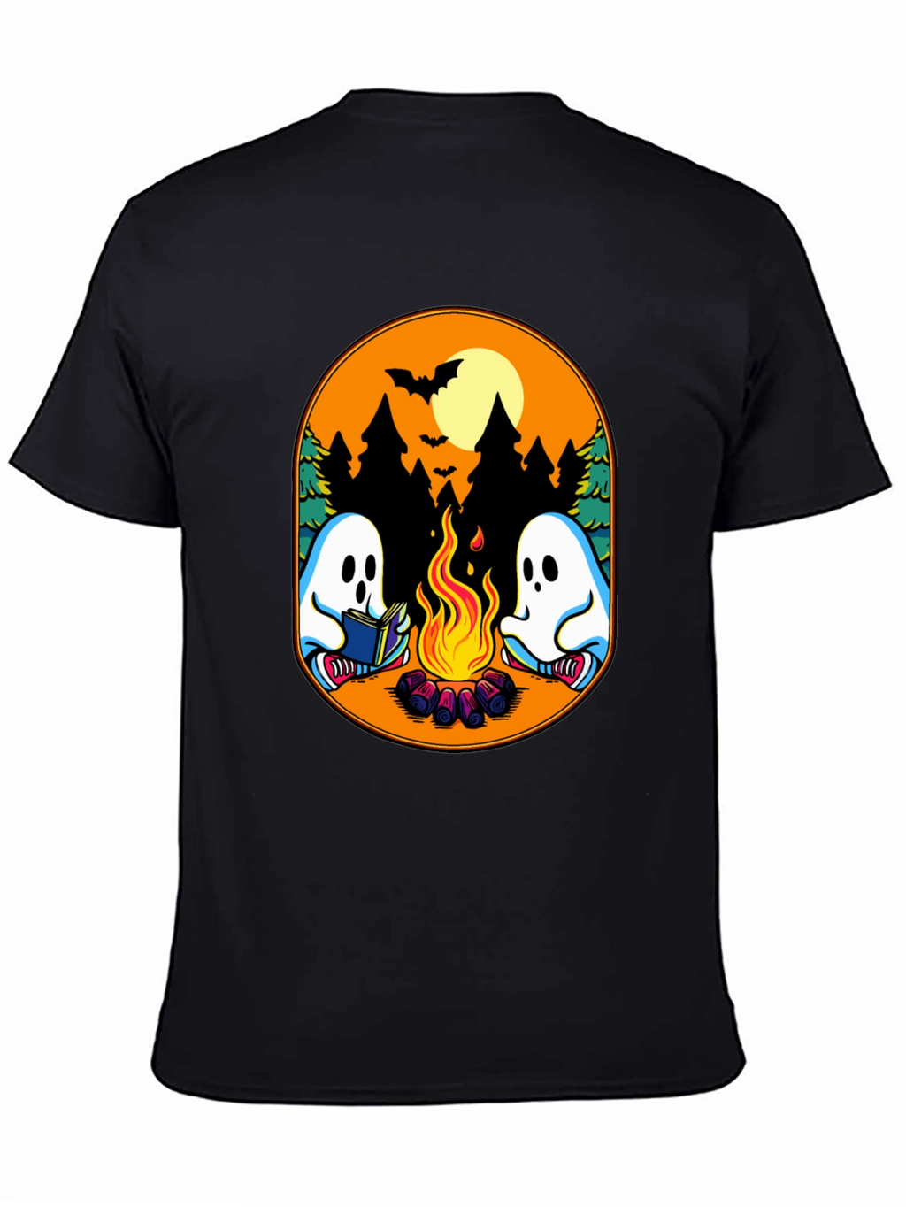 Campfire Ghost Graphic T-Shirt - Spooky Season