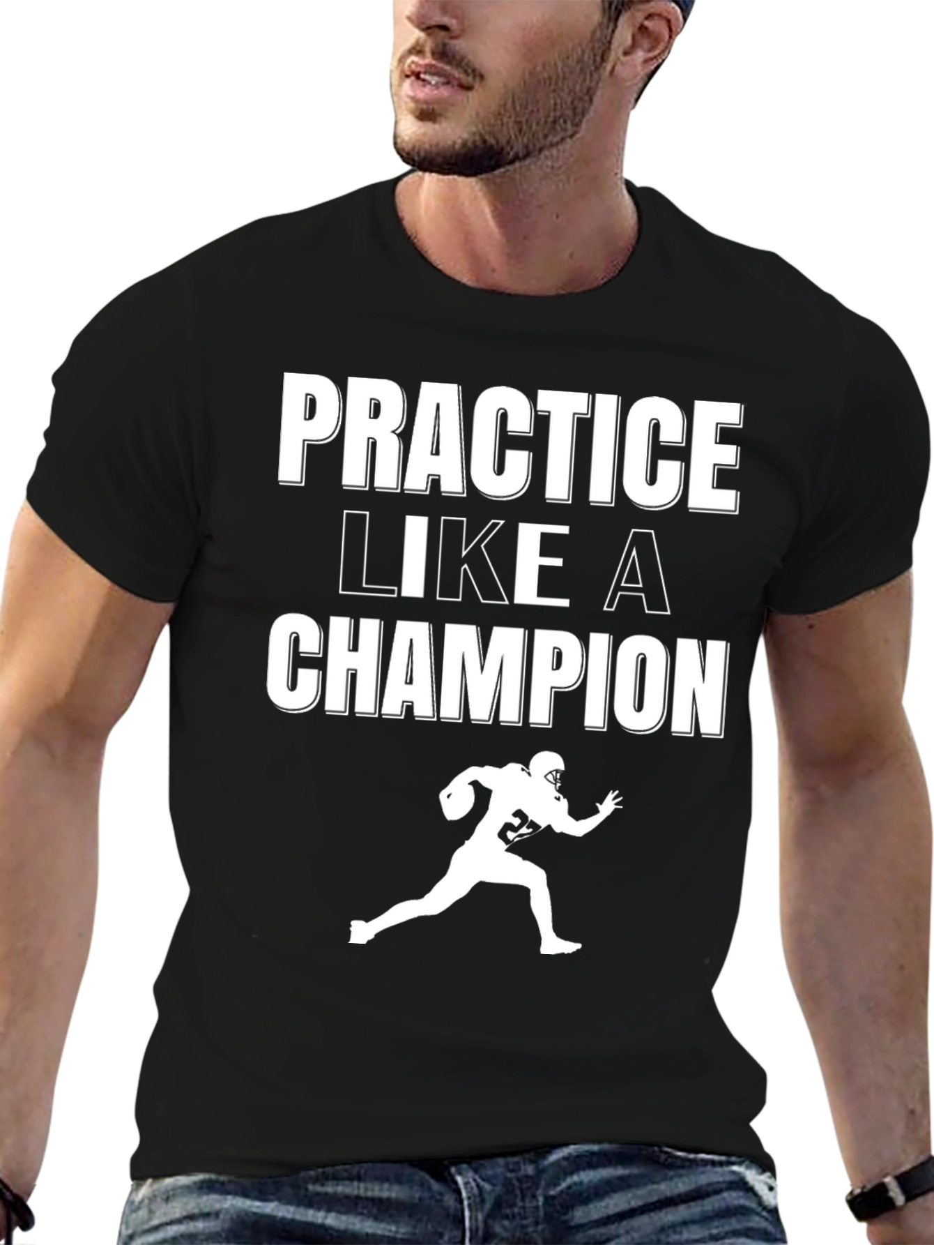 Practice Like a Champion Football Graphic Tee